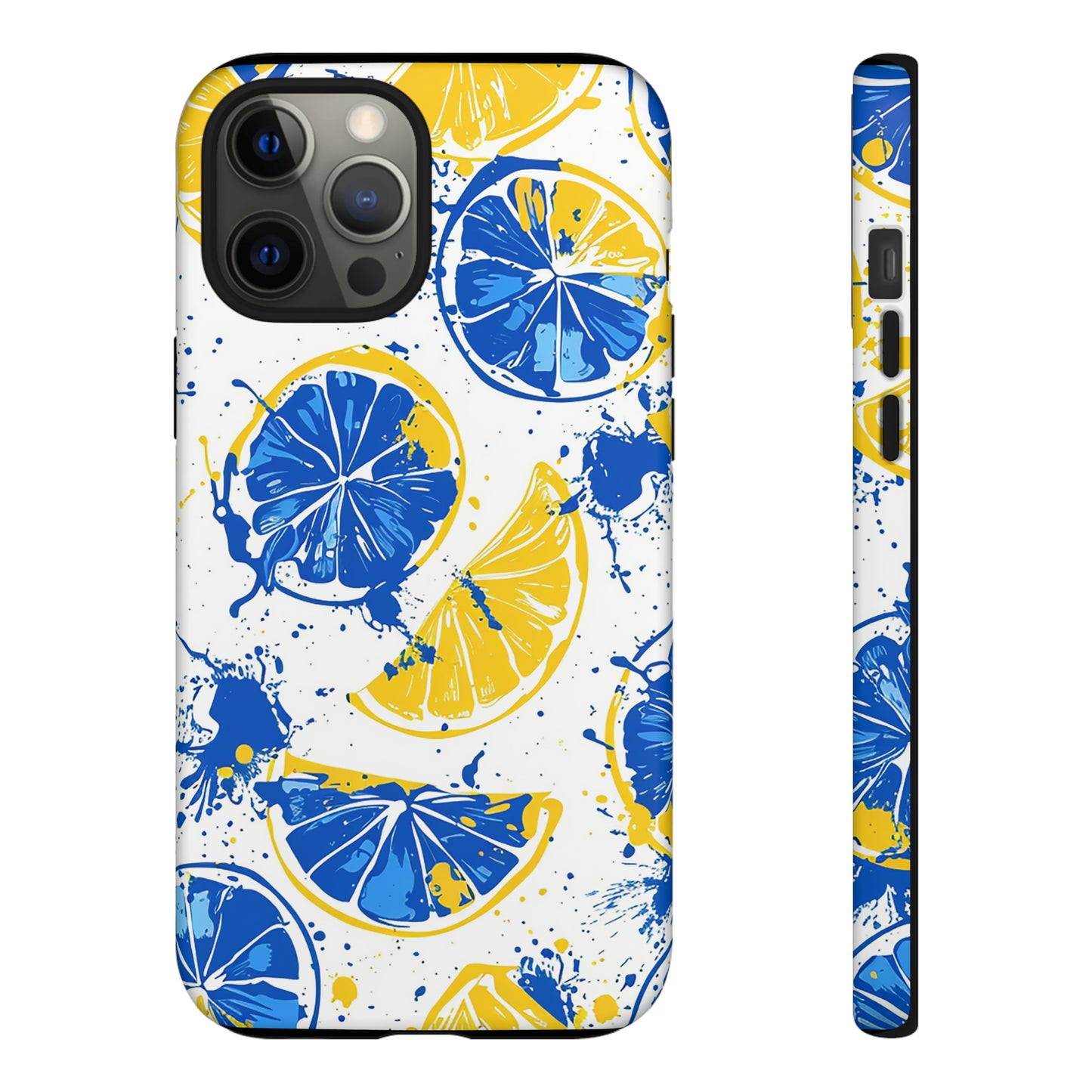 Tough Phone Case Lemon Blue and Yellow