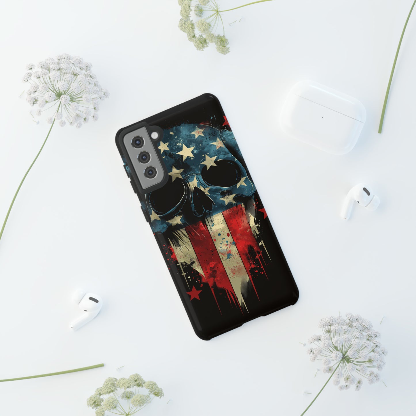 Tough Phone Cases Skull and Flag