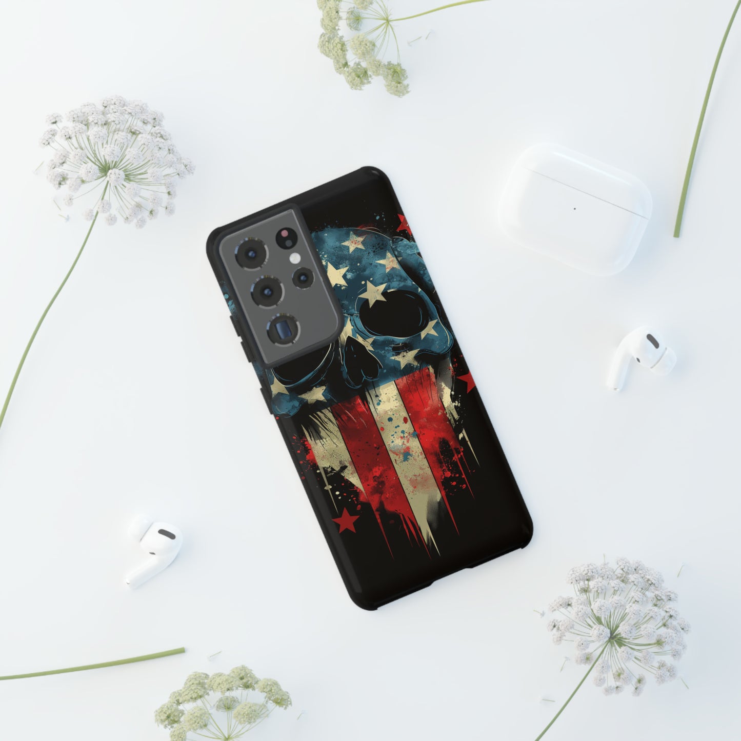 Tough Phone Cases Skull and Flag