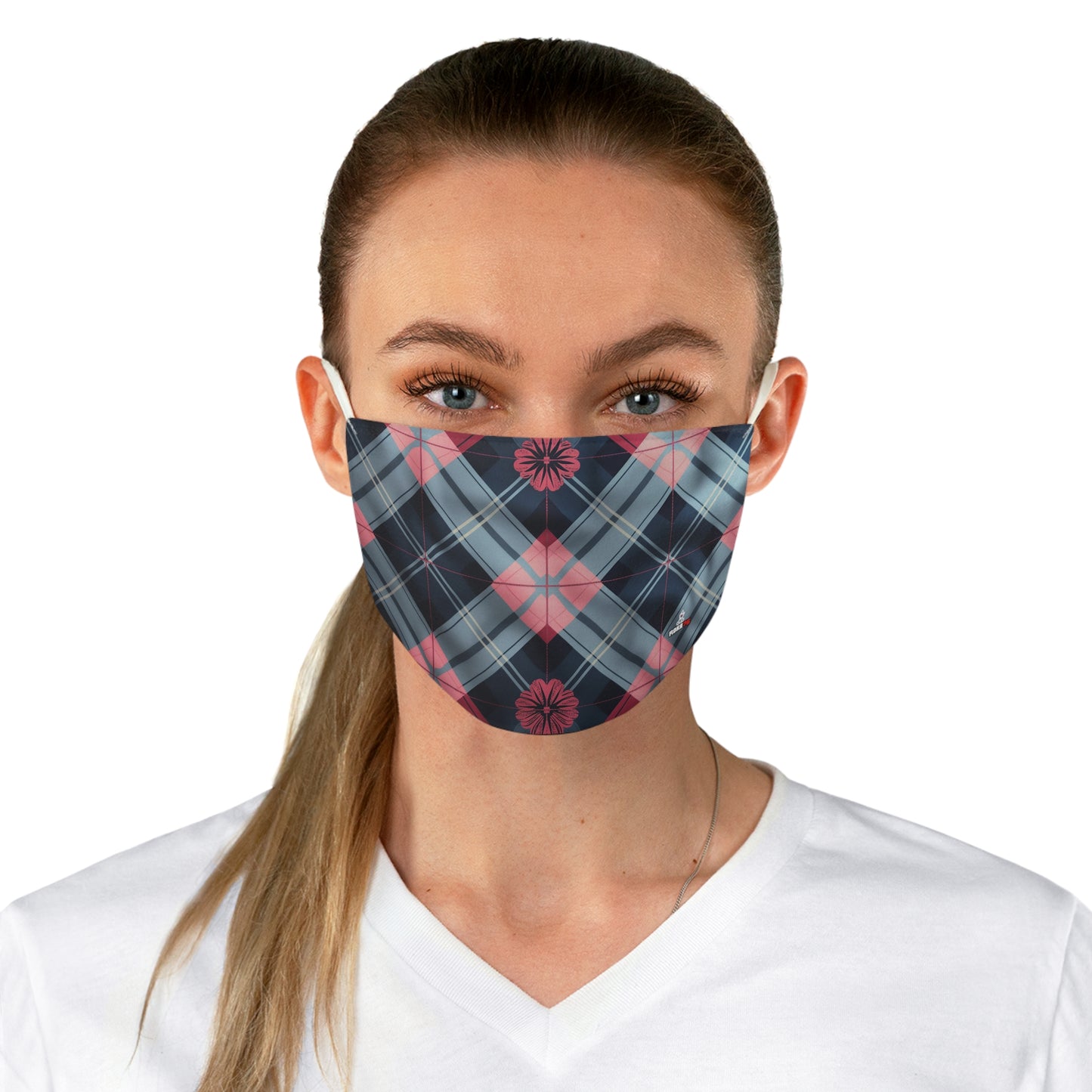 Fabric Face Mask Graphic Blue Pink