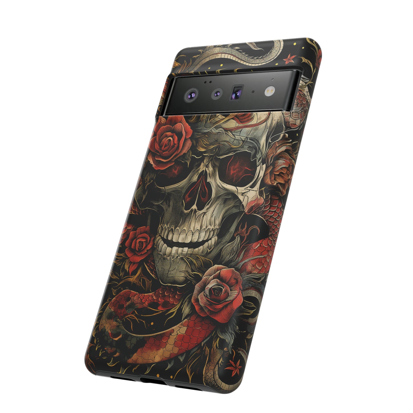 Tough Phone Case Skull and Rose 02