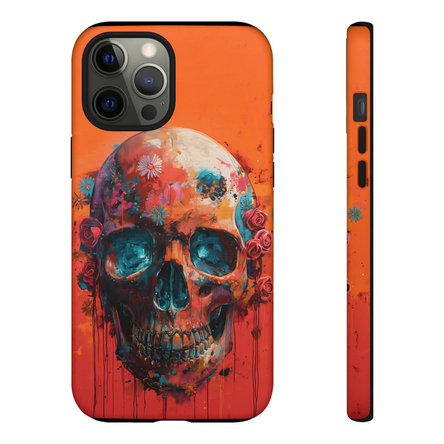 Tough Phone Case Orange Skull