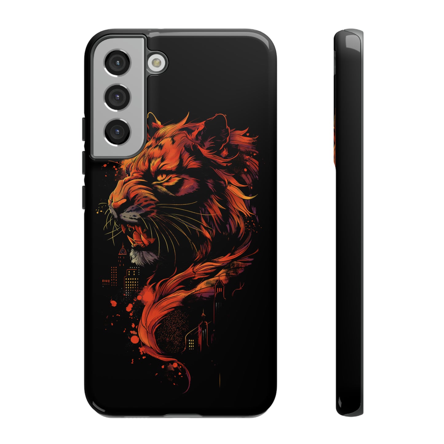 Tough Phone Case Tiger Orange and Black