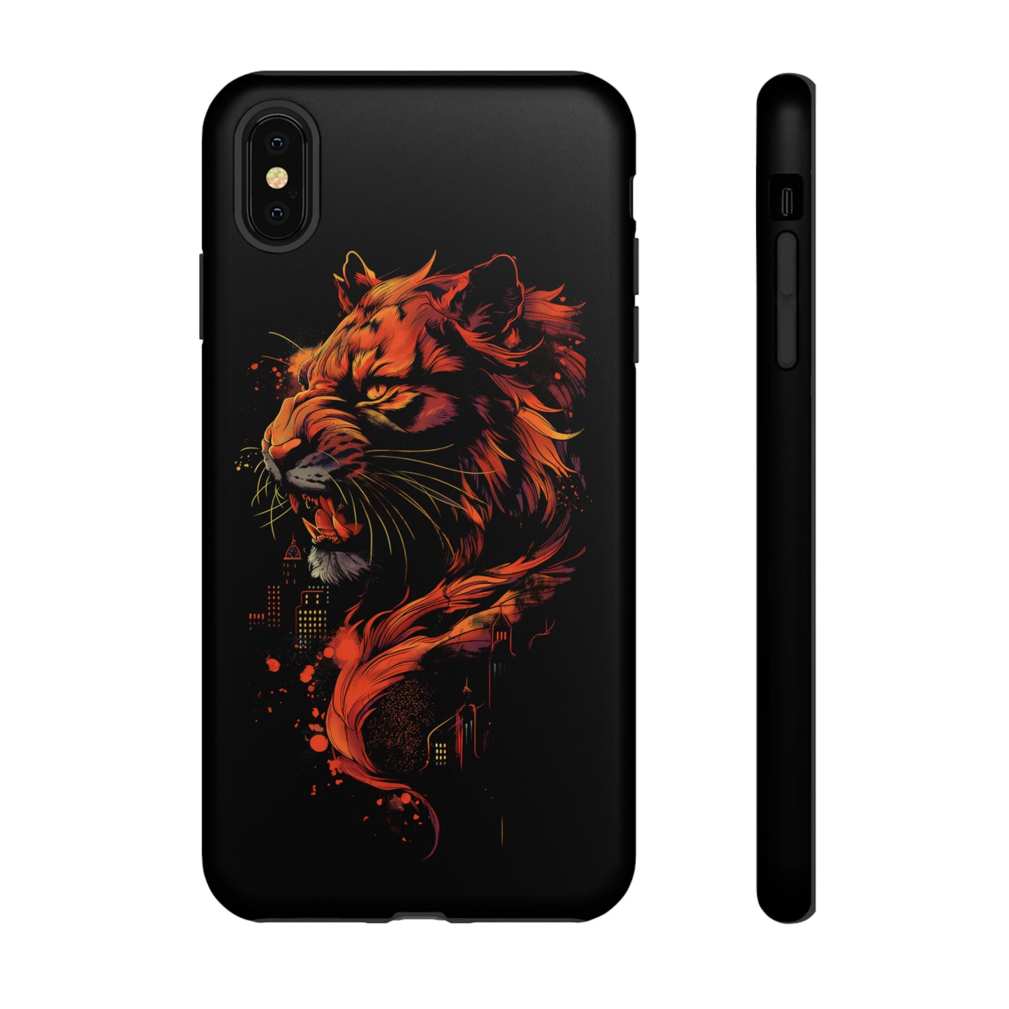 Tough Phone Case Tiger Orange and Black