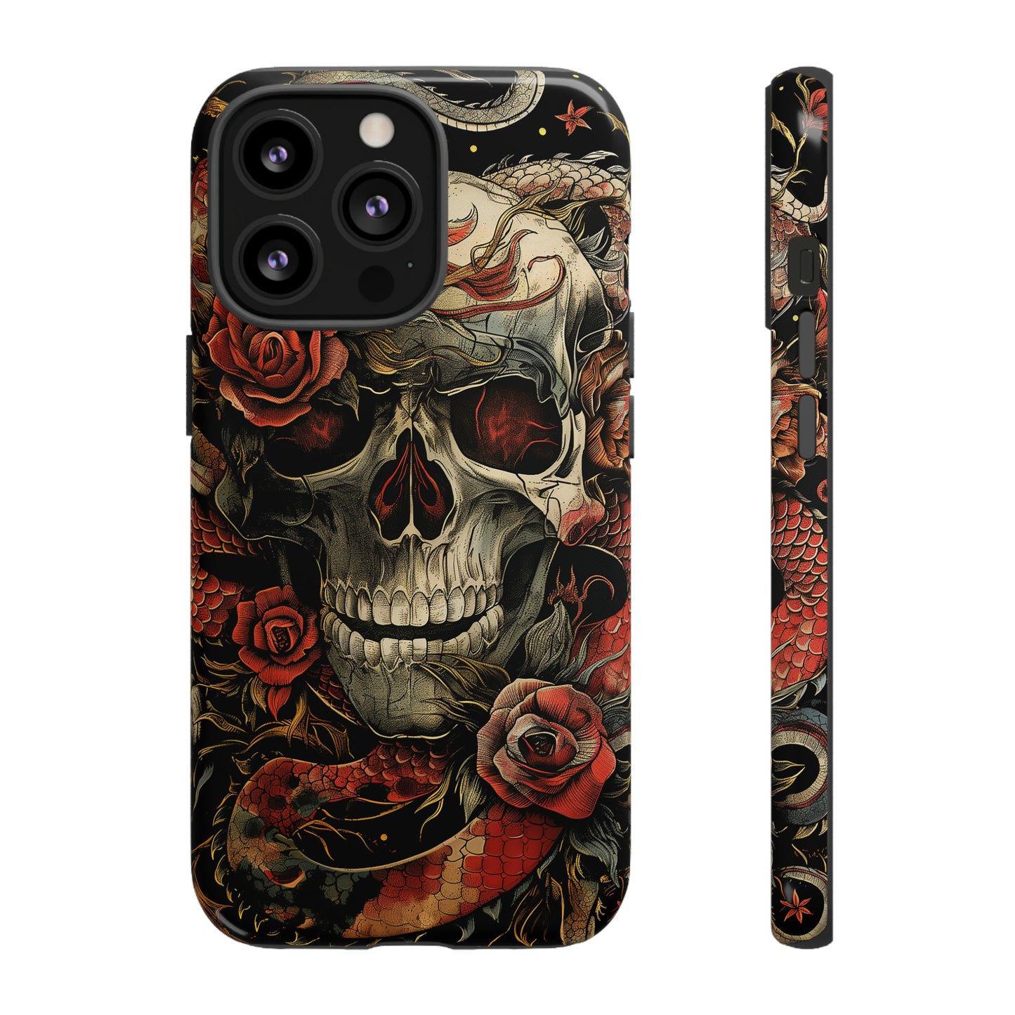 Tough Phone Case Skull and Rose 02