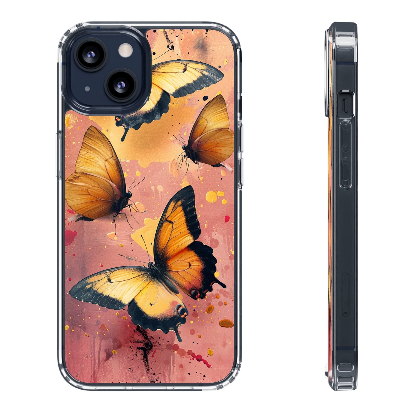 Clear Phone Cases Pink Butterflies