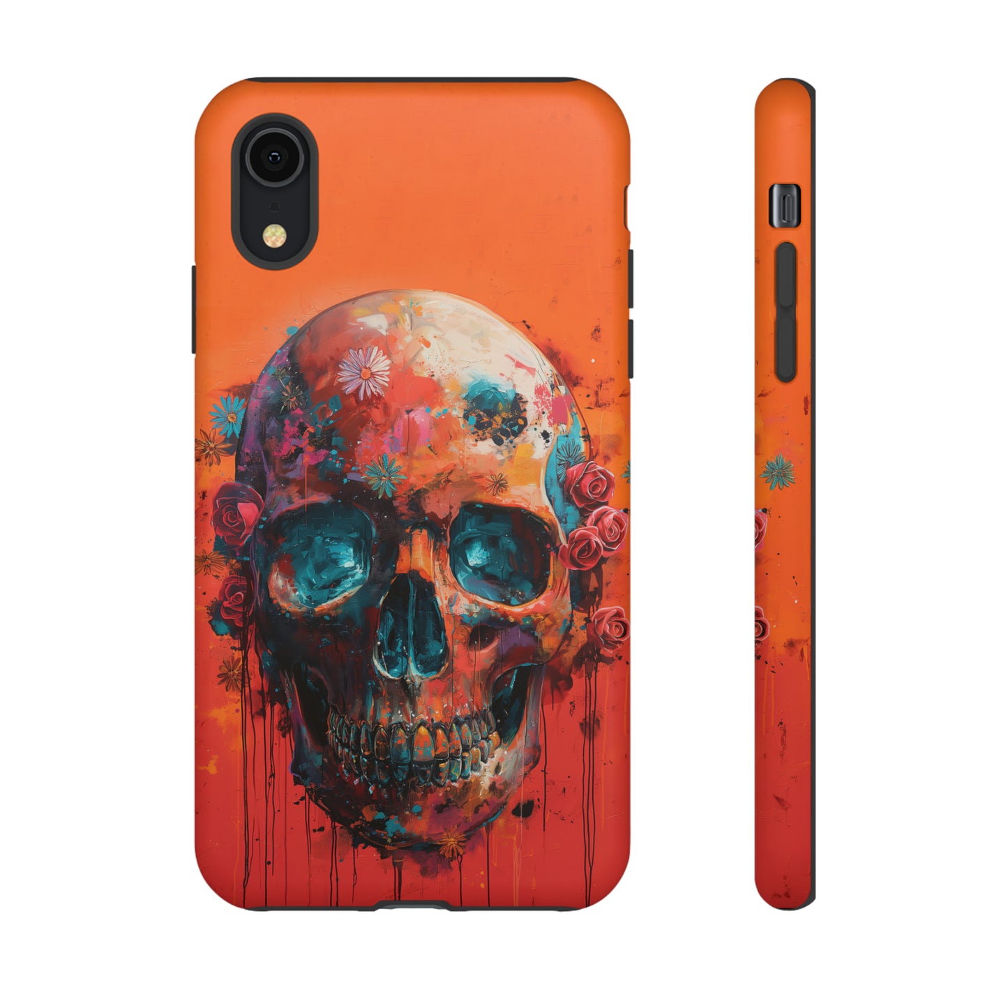 Tough Phone Case Orange Skull