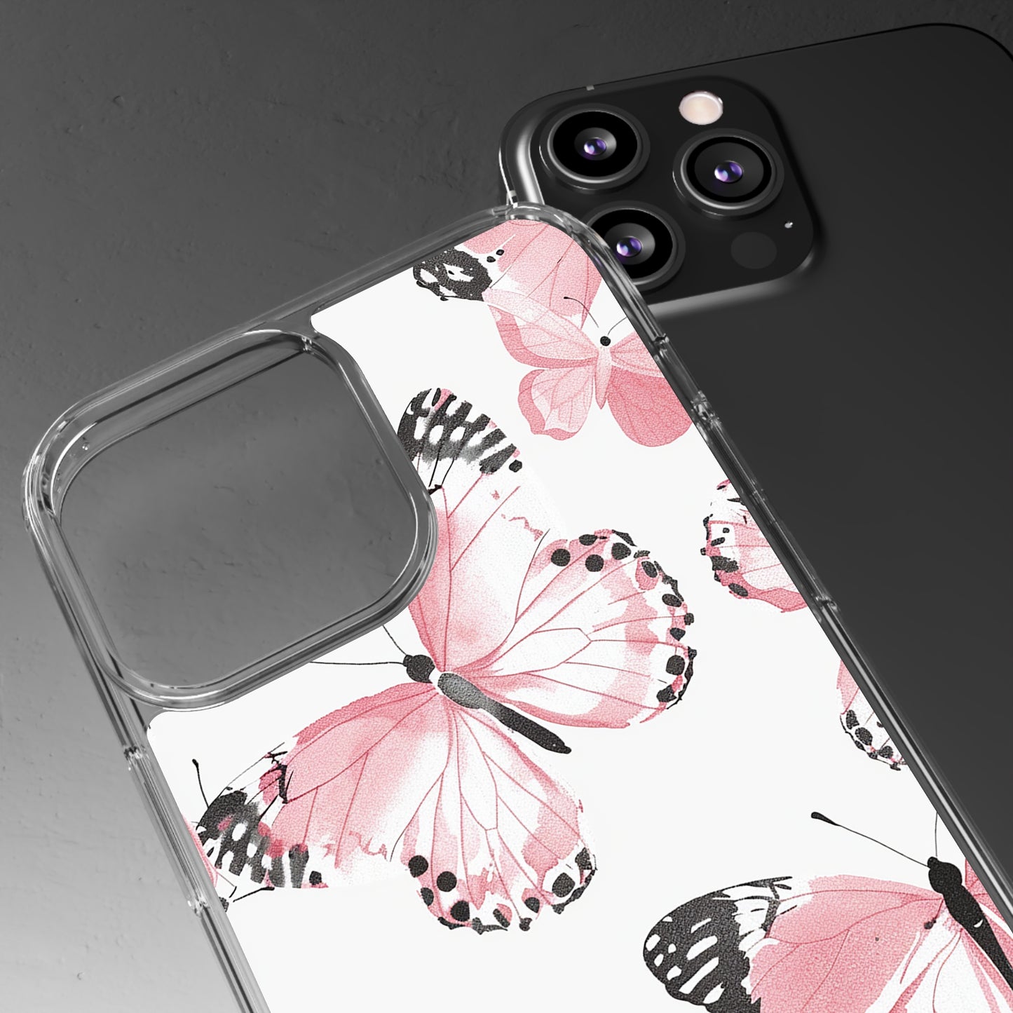 Clear Phone Cases Pink Butterfly