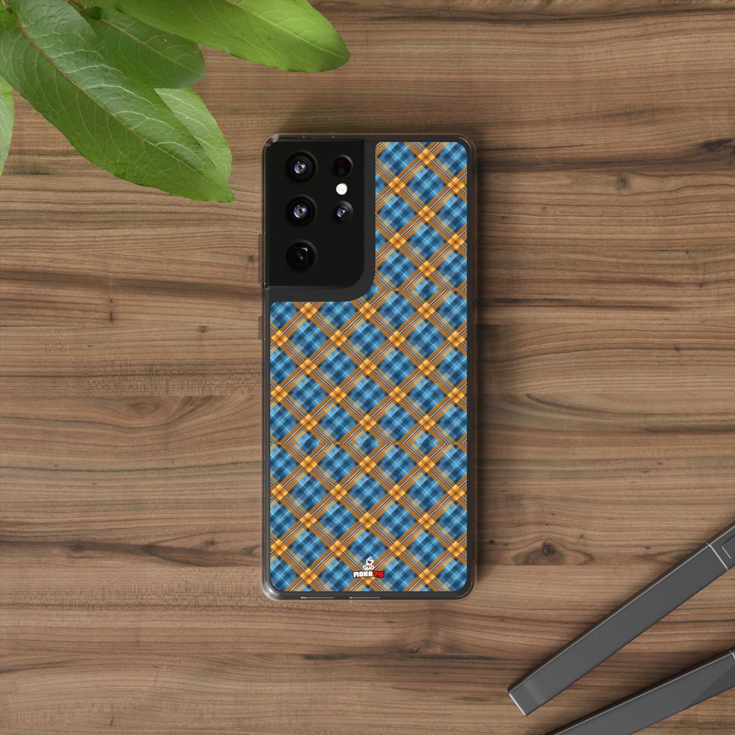 Clear Phone Cases Plaid Design