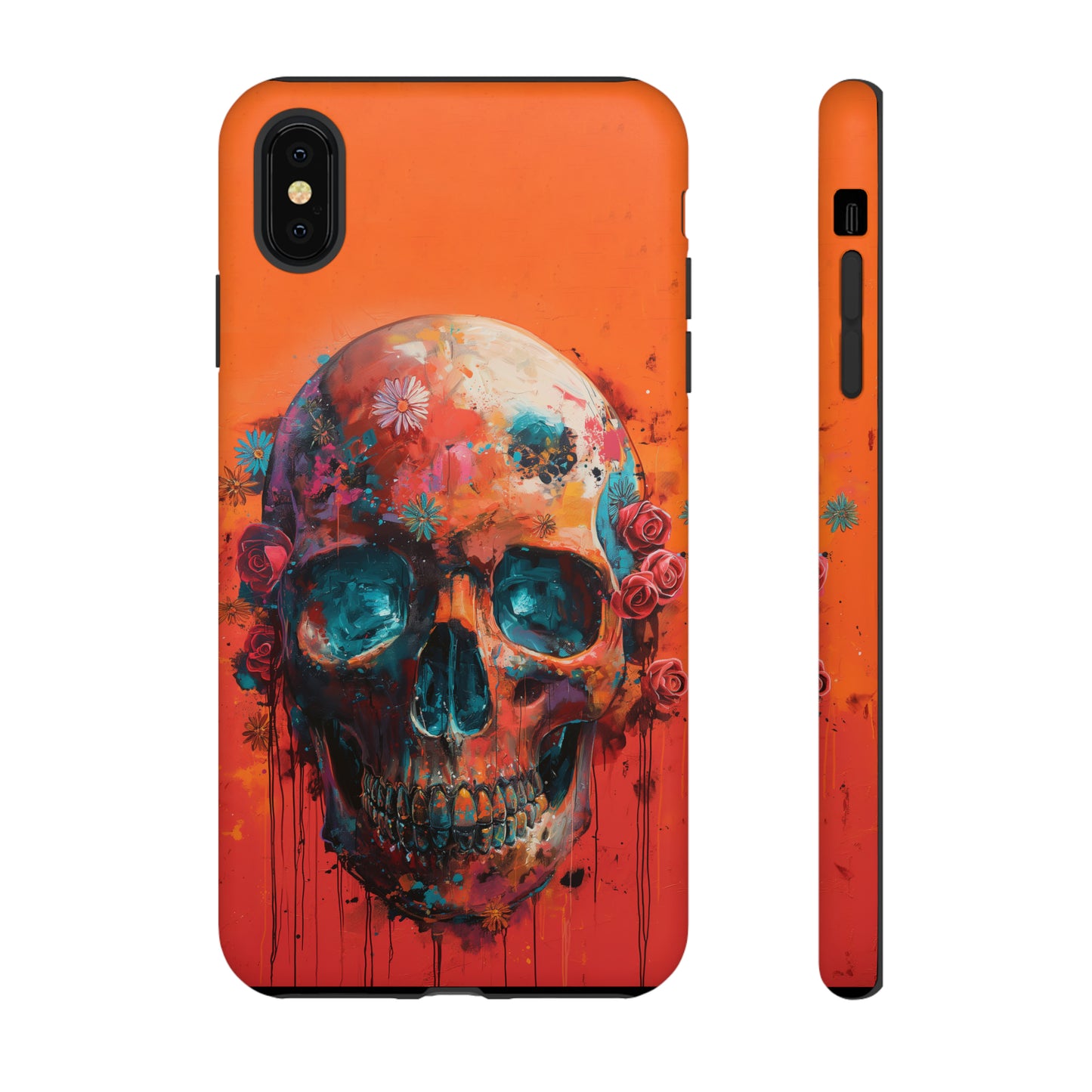 Tough Phone Case Orange Skull