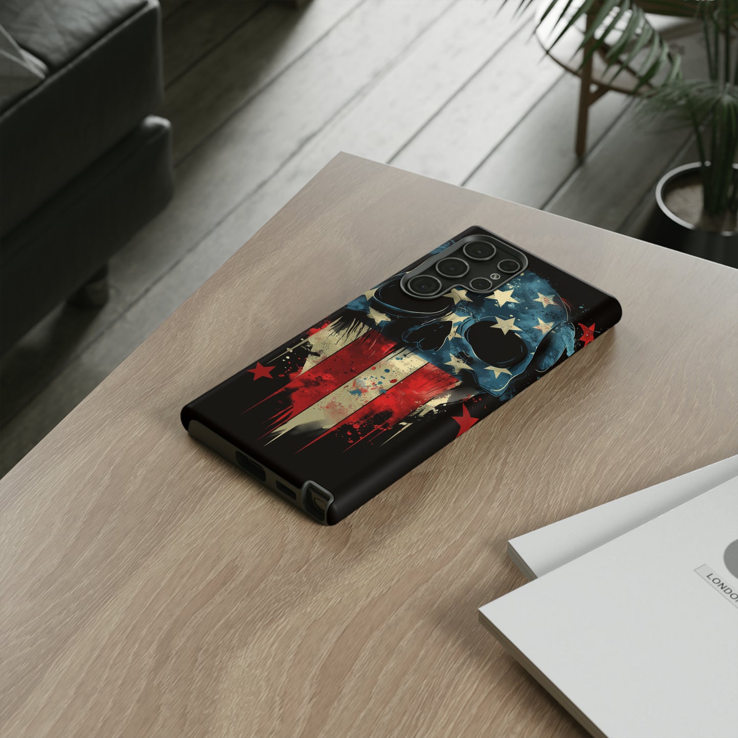 Tough Phone Cases Skull and Flag
