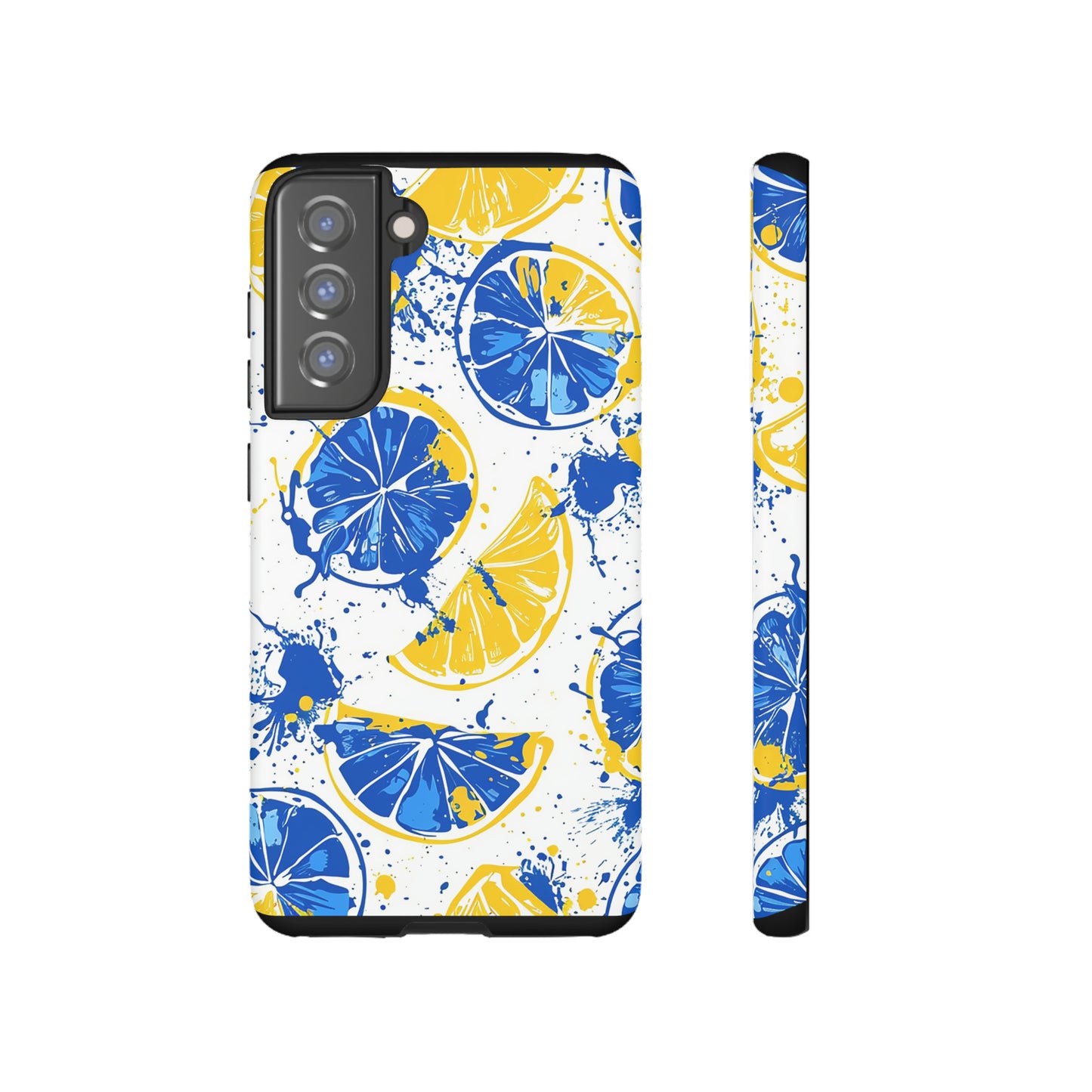 Tough Phone Case Lemon Blue and Yellow