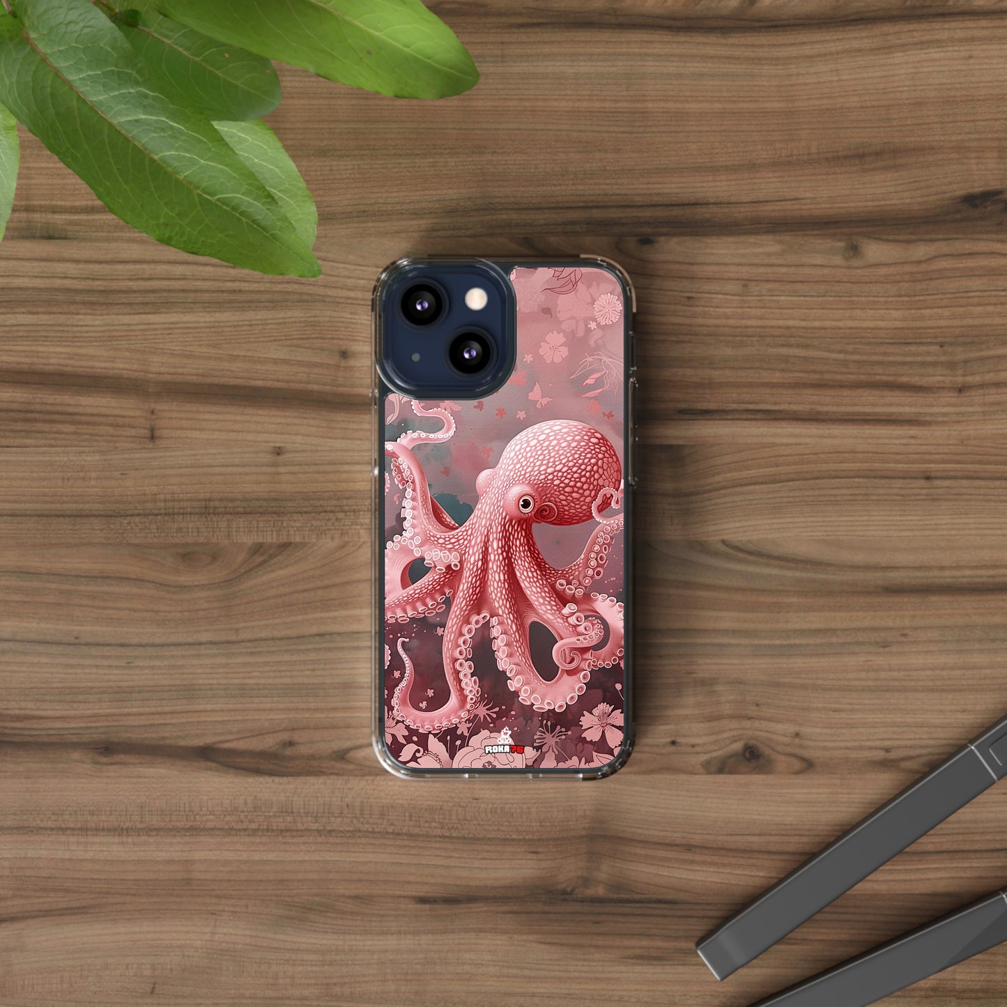 Clear Phone Cases Pink Octopus