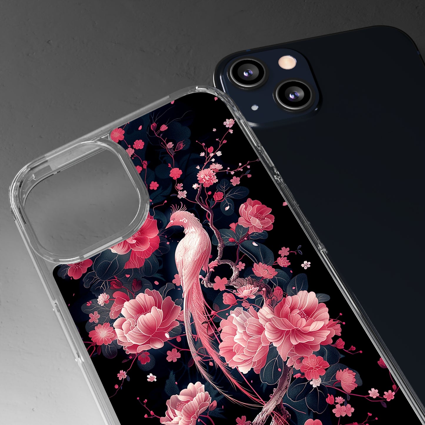 Clear Phone Cases Graphic Pink Bird