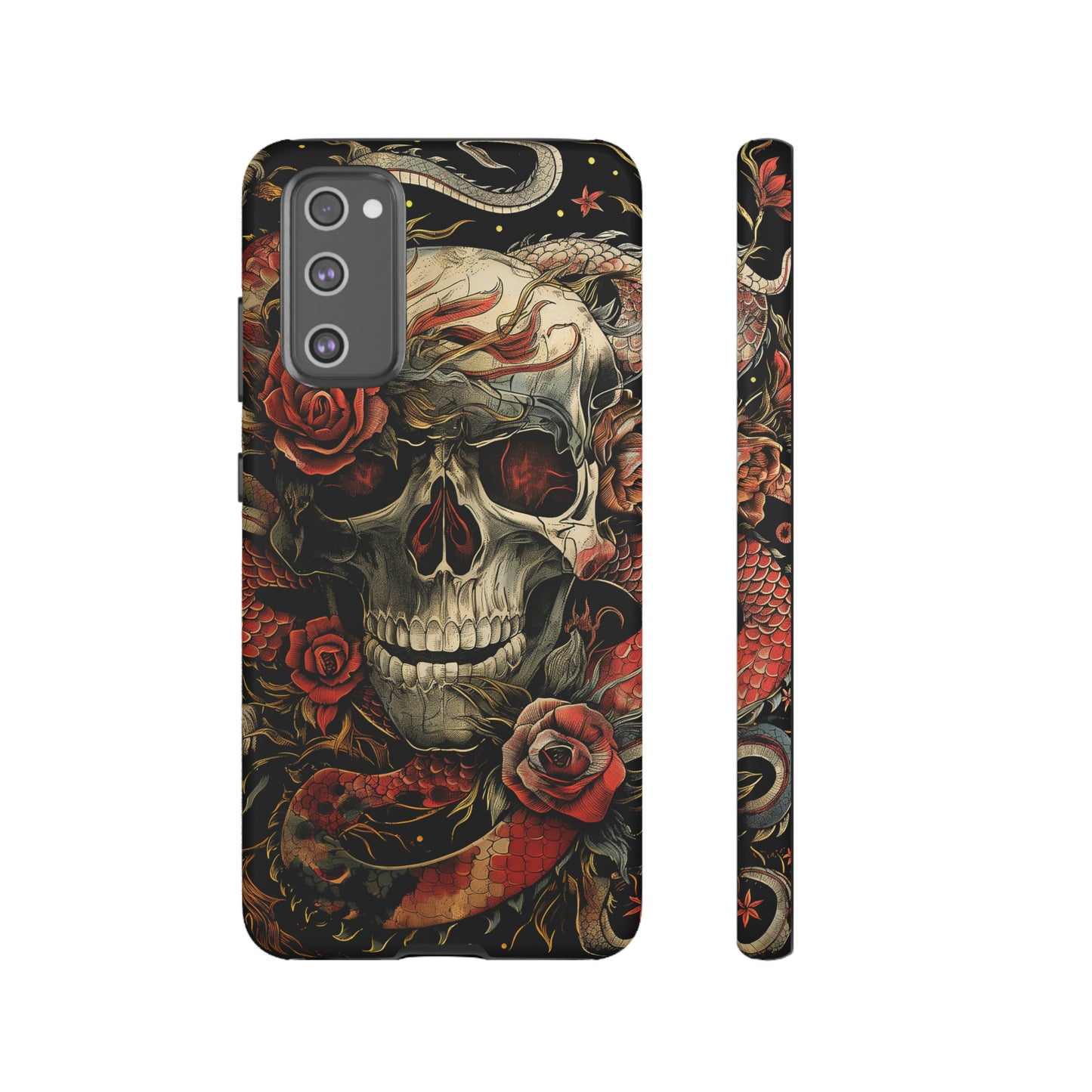 Tough Phone Case Skull and Rose 02