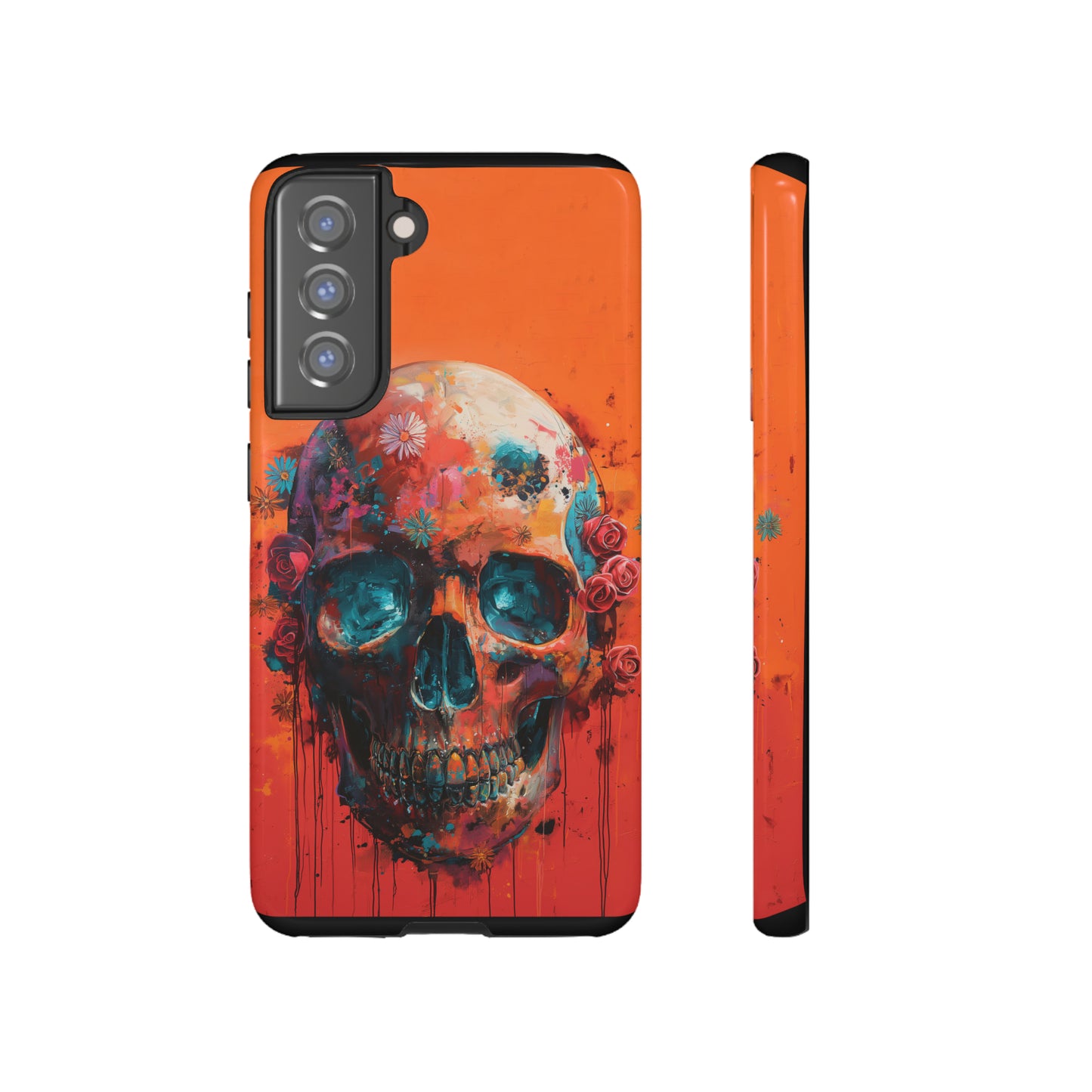 Tough Phone Case Orange Skull