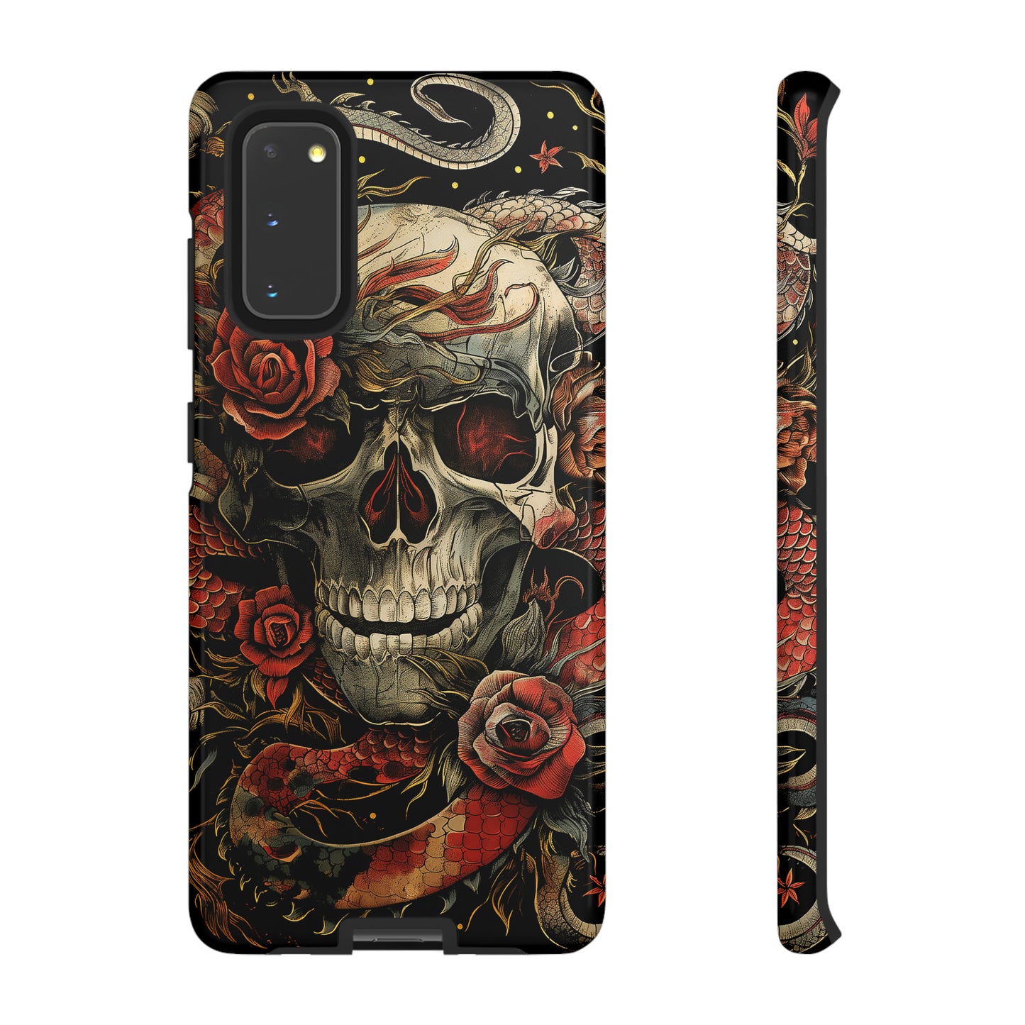 Tough Phone Case Skull and Rose 02