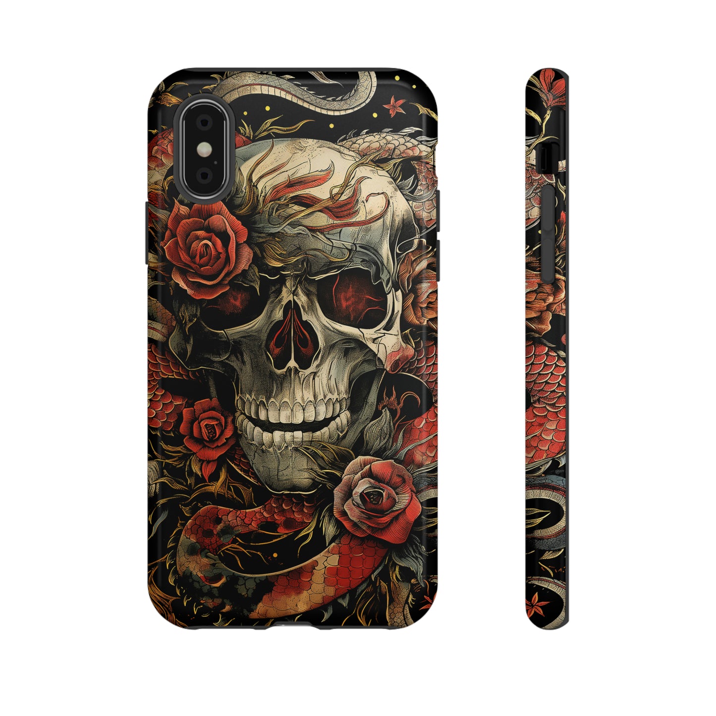 Tough Phone Case Skull and Rose 02