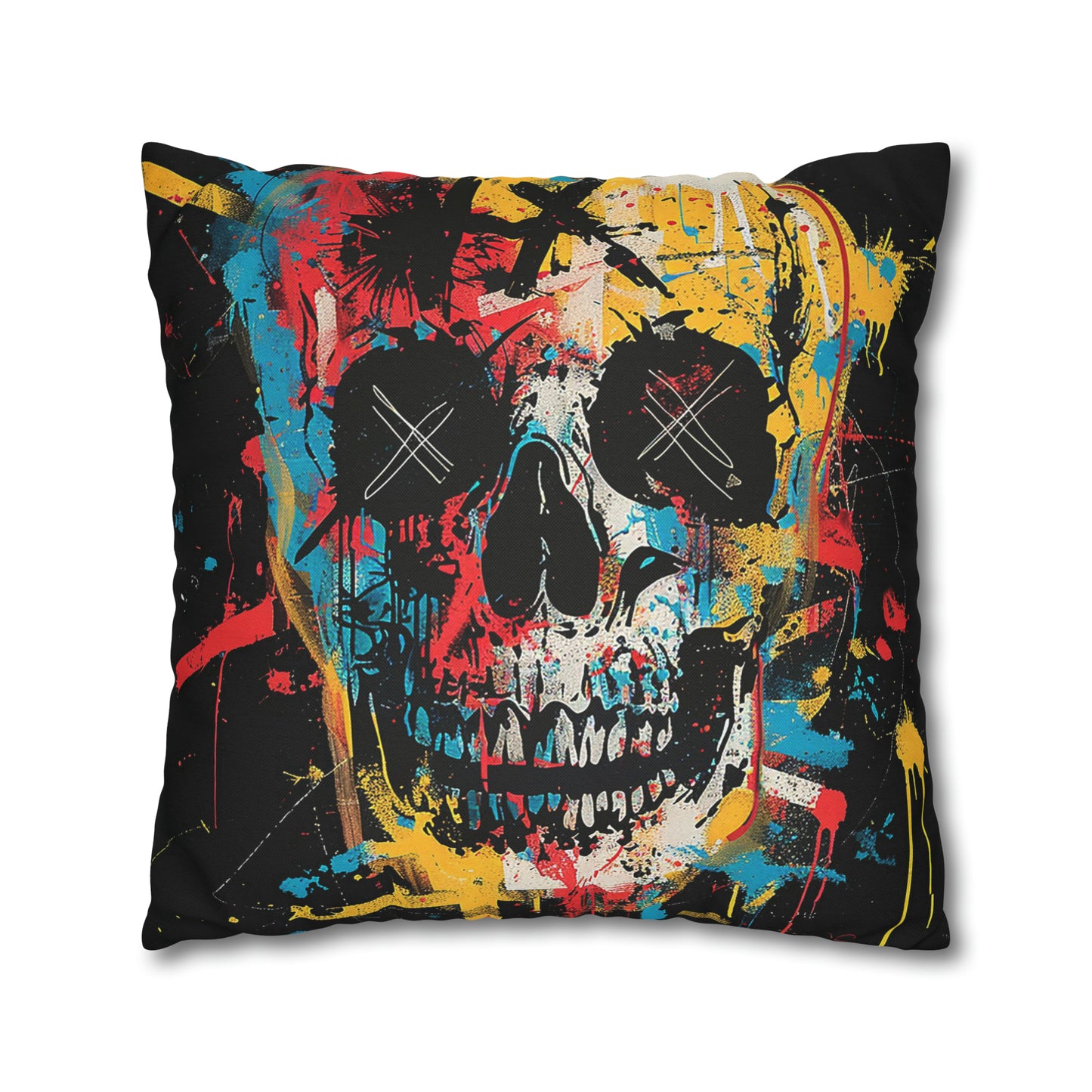 Spun Polyester Square Pillow Graphic Skull