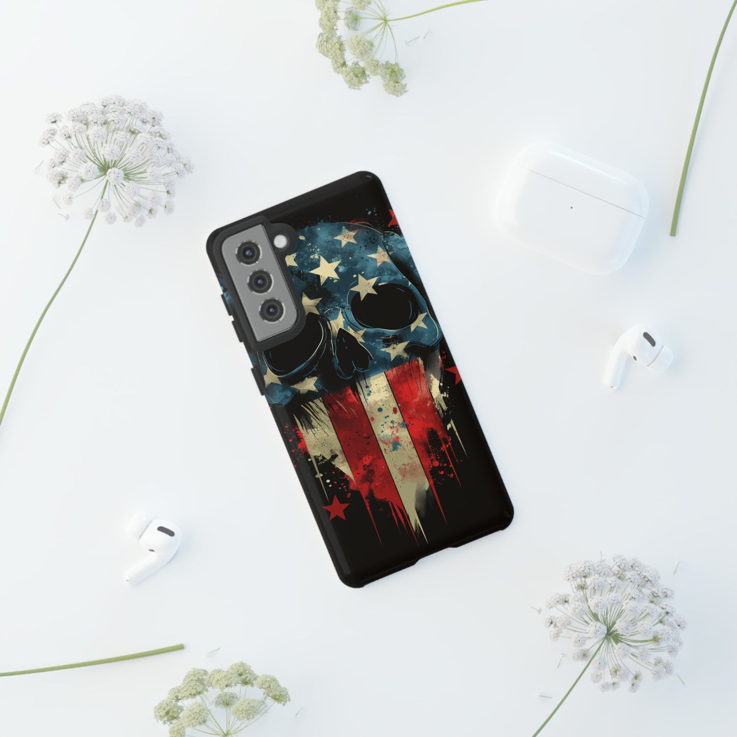 Tough Phone Cases Skull and Flag