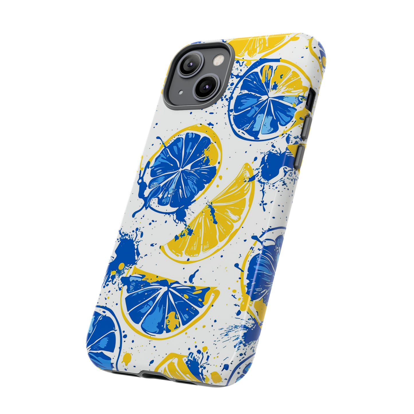 Tough Phone Case Lemon Blue and Yellow