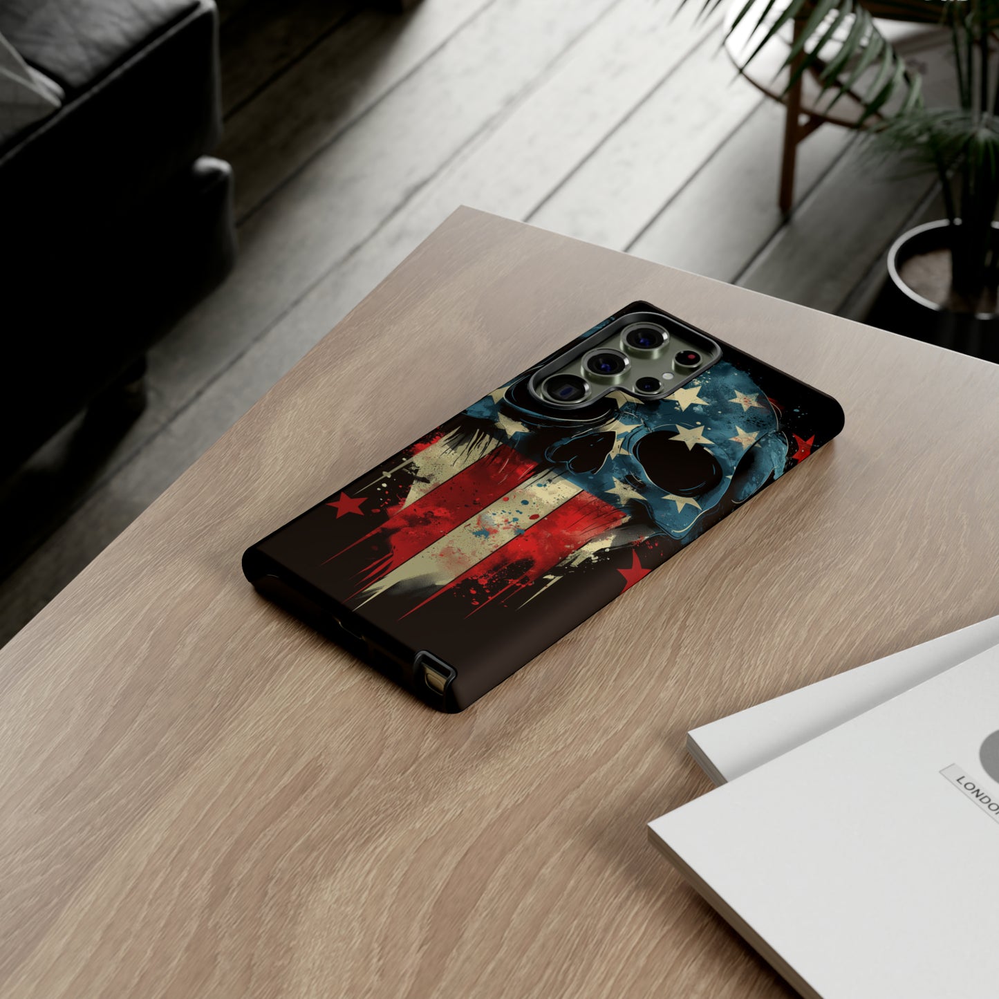 Tough Phone Cases Skull and Flag