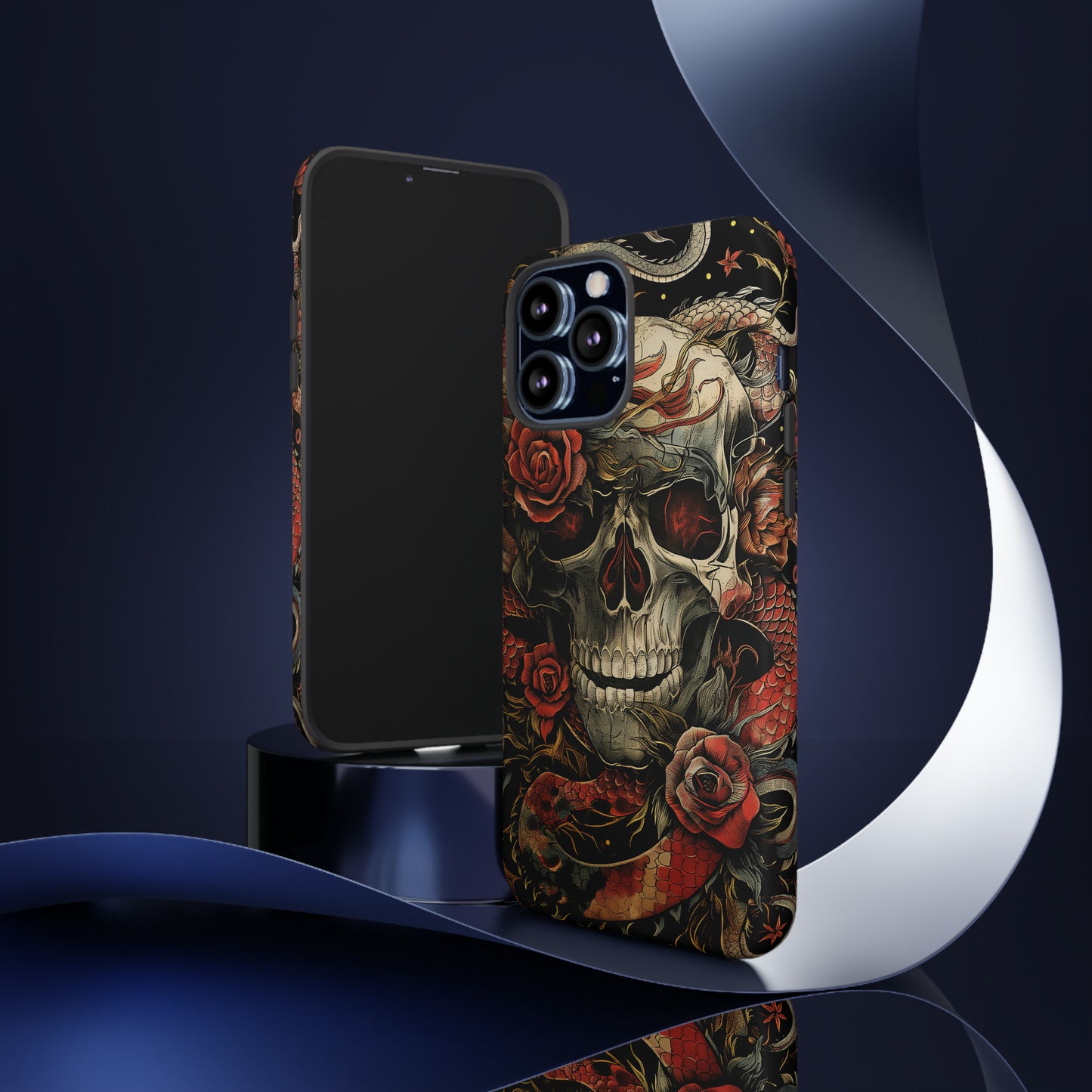 Tough Phone Case Skull and Rose 02