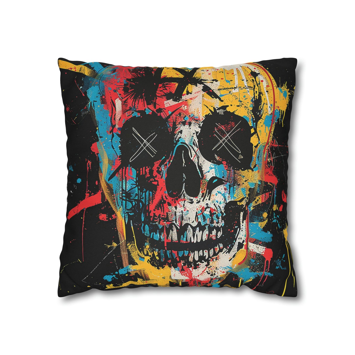 Spun Polyester Square Pillow Graphic Skull