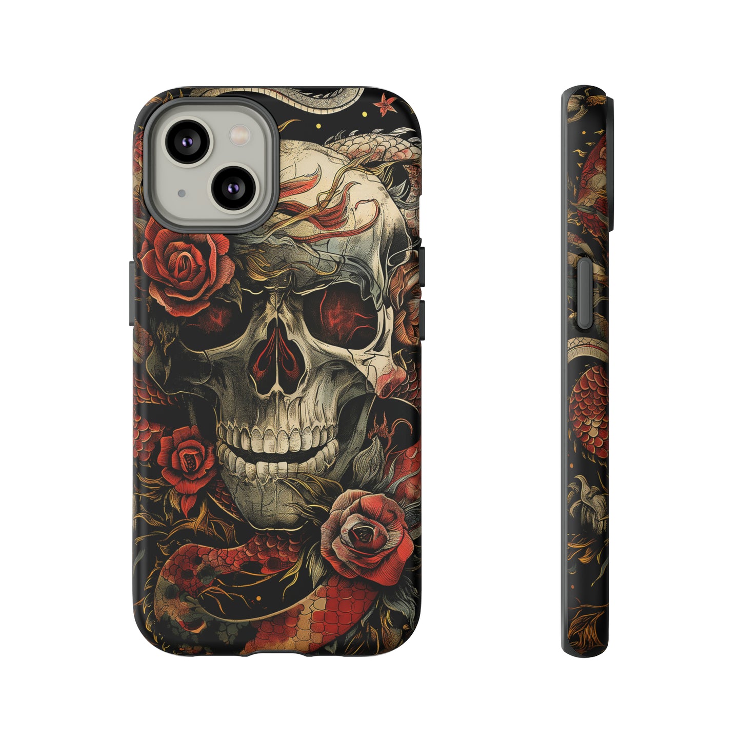 Tough Phone Case Skull and Rose 02