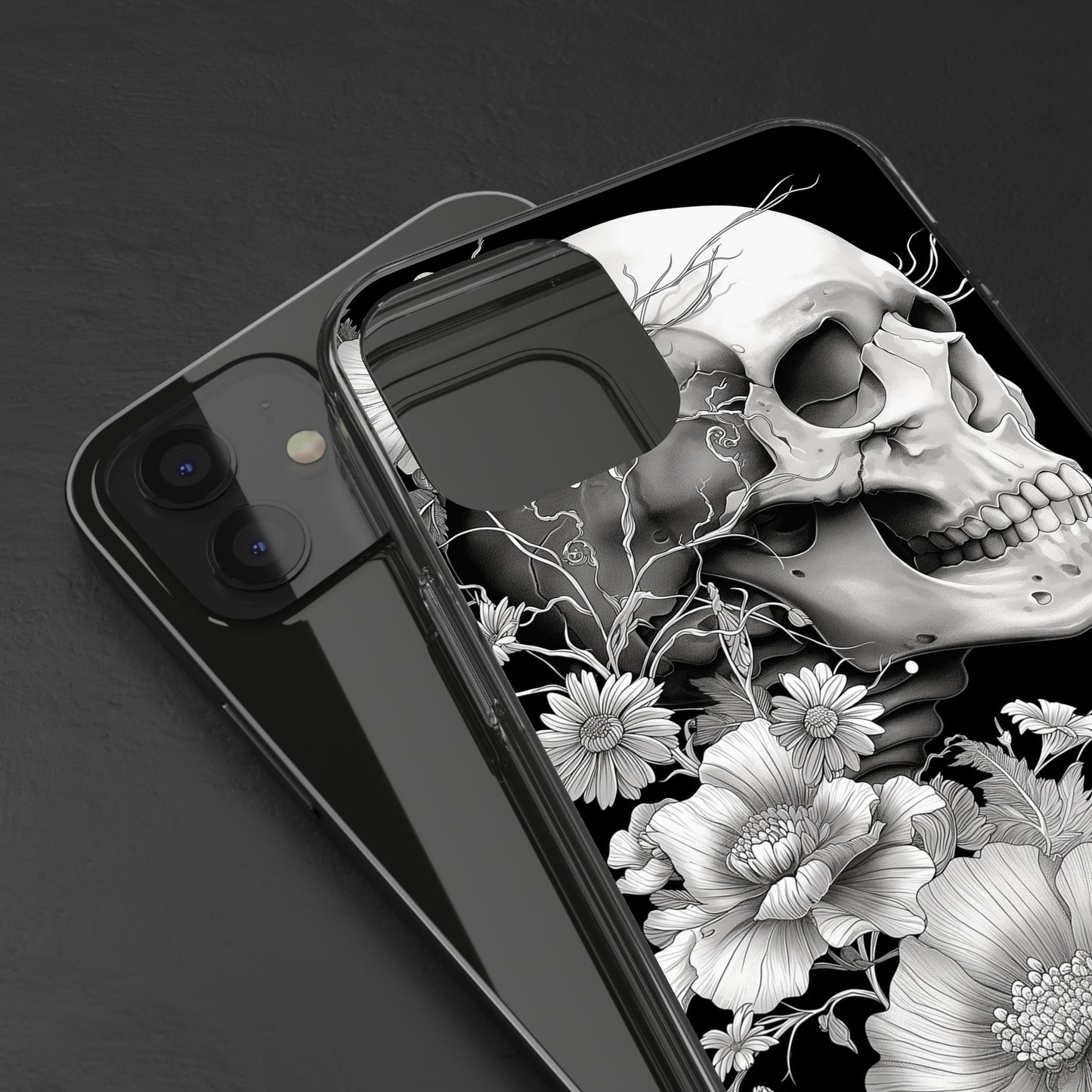 Clear Phone Cases White Skull