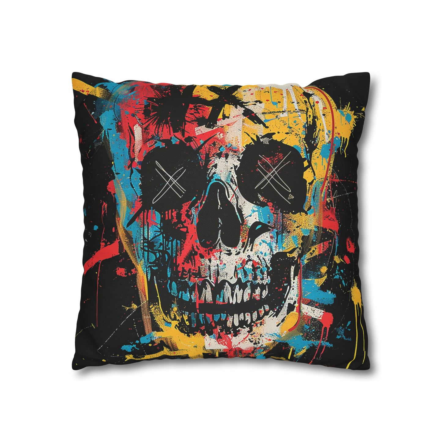 Spun Polyester Square Pillow Graphic Skull