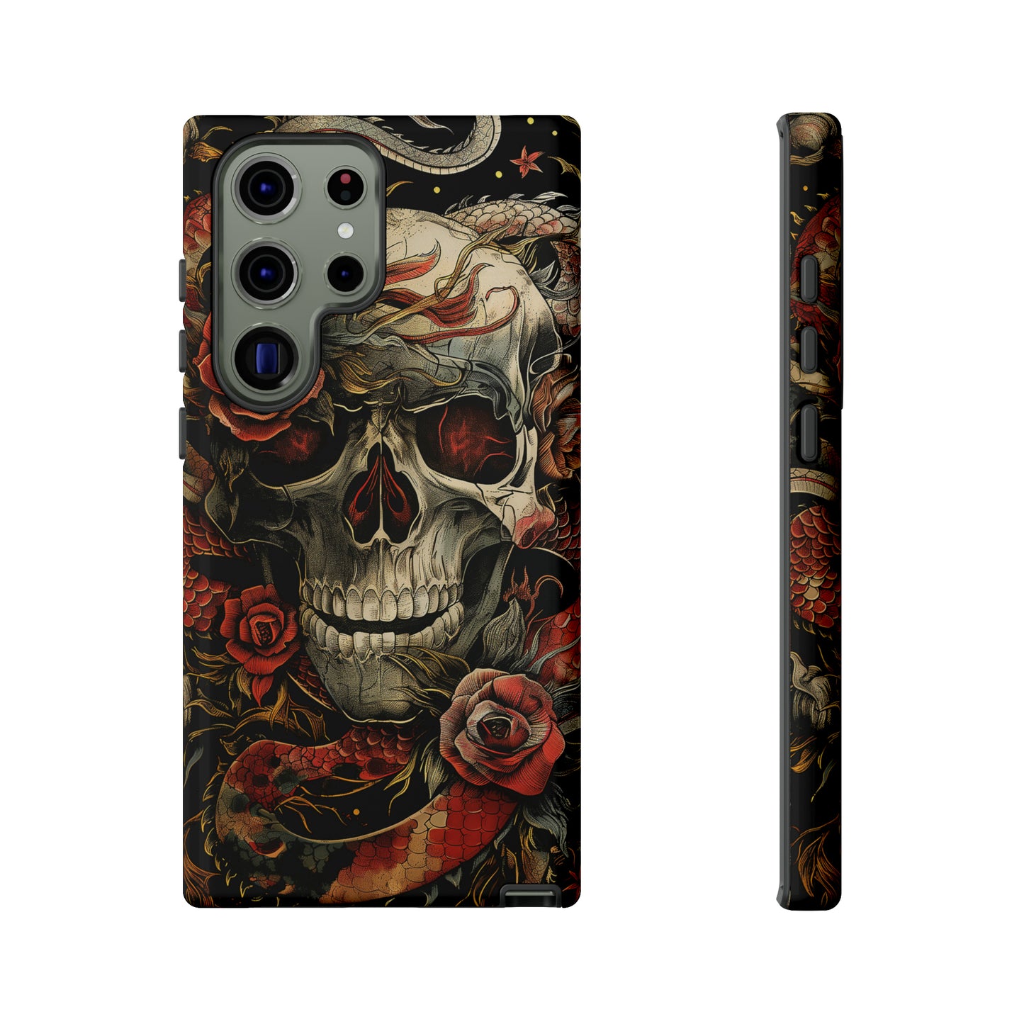 Tough Phone Case Skull and Rose 02