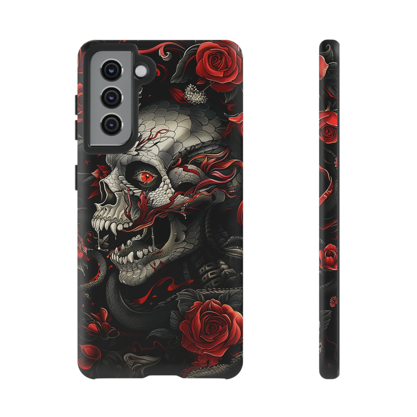 Tough Phone Case Skull and Rose 03