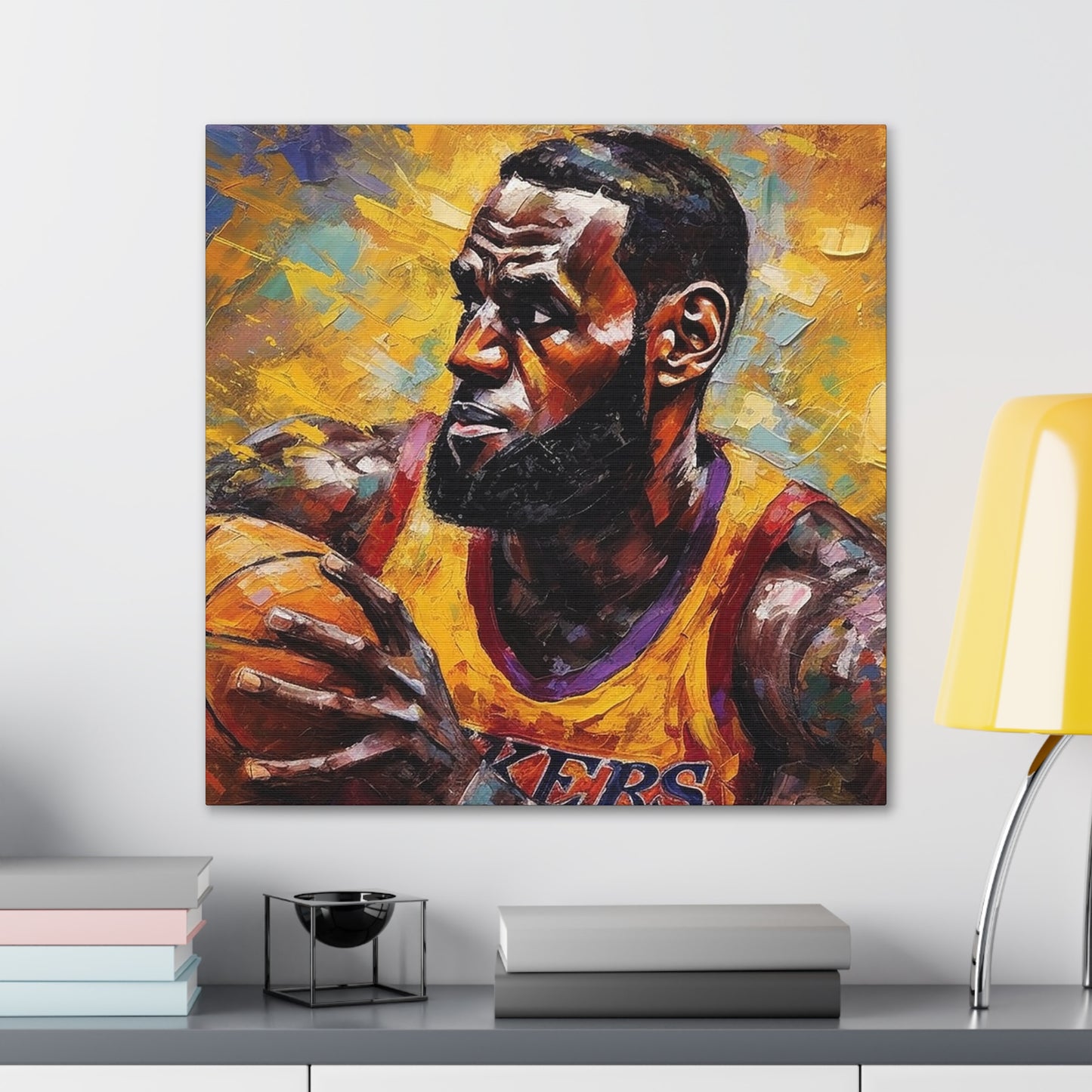 Courtside Majesty Lebron James on Canvas