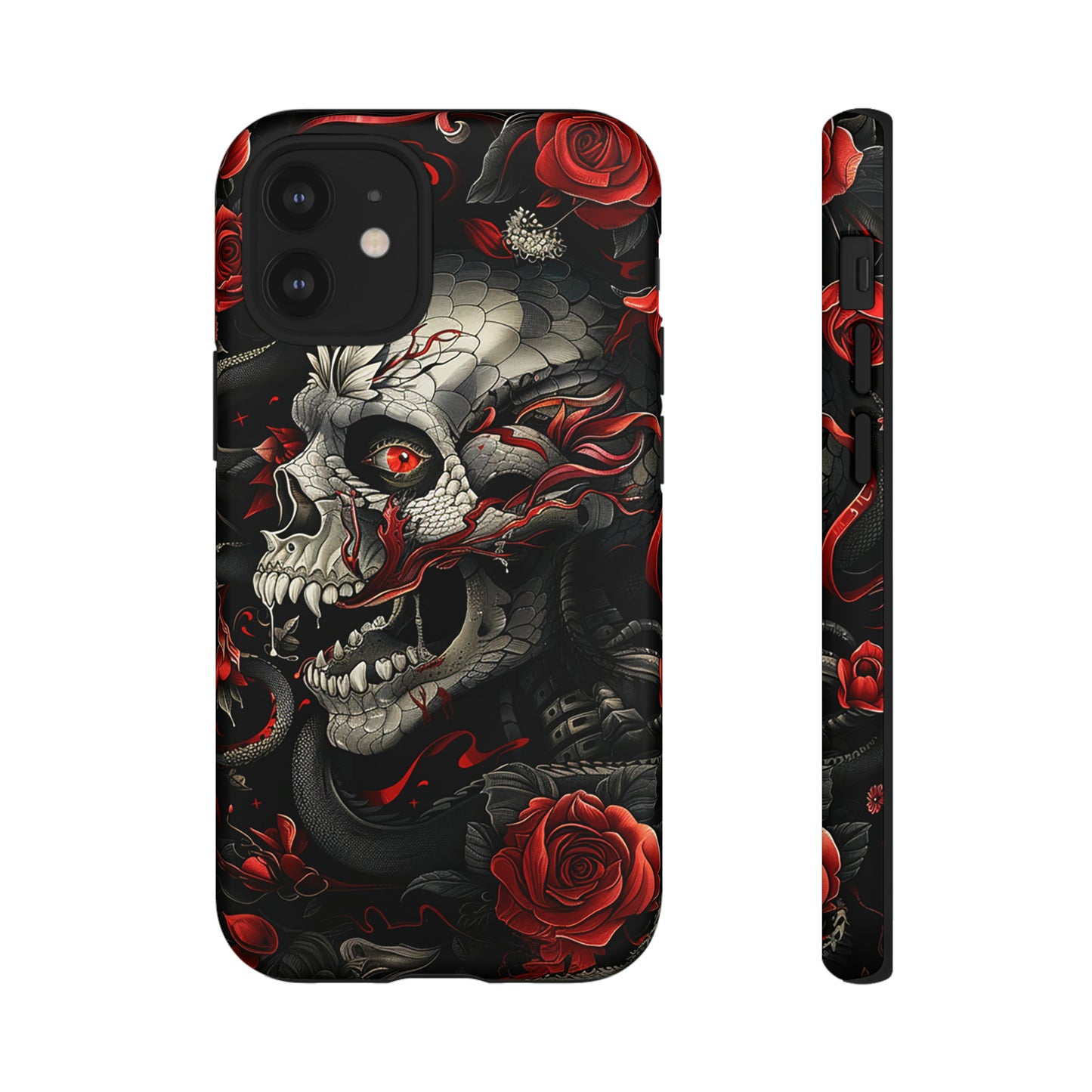 Tough Phone Case Skull and Rose 03