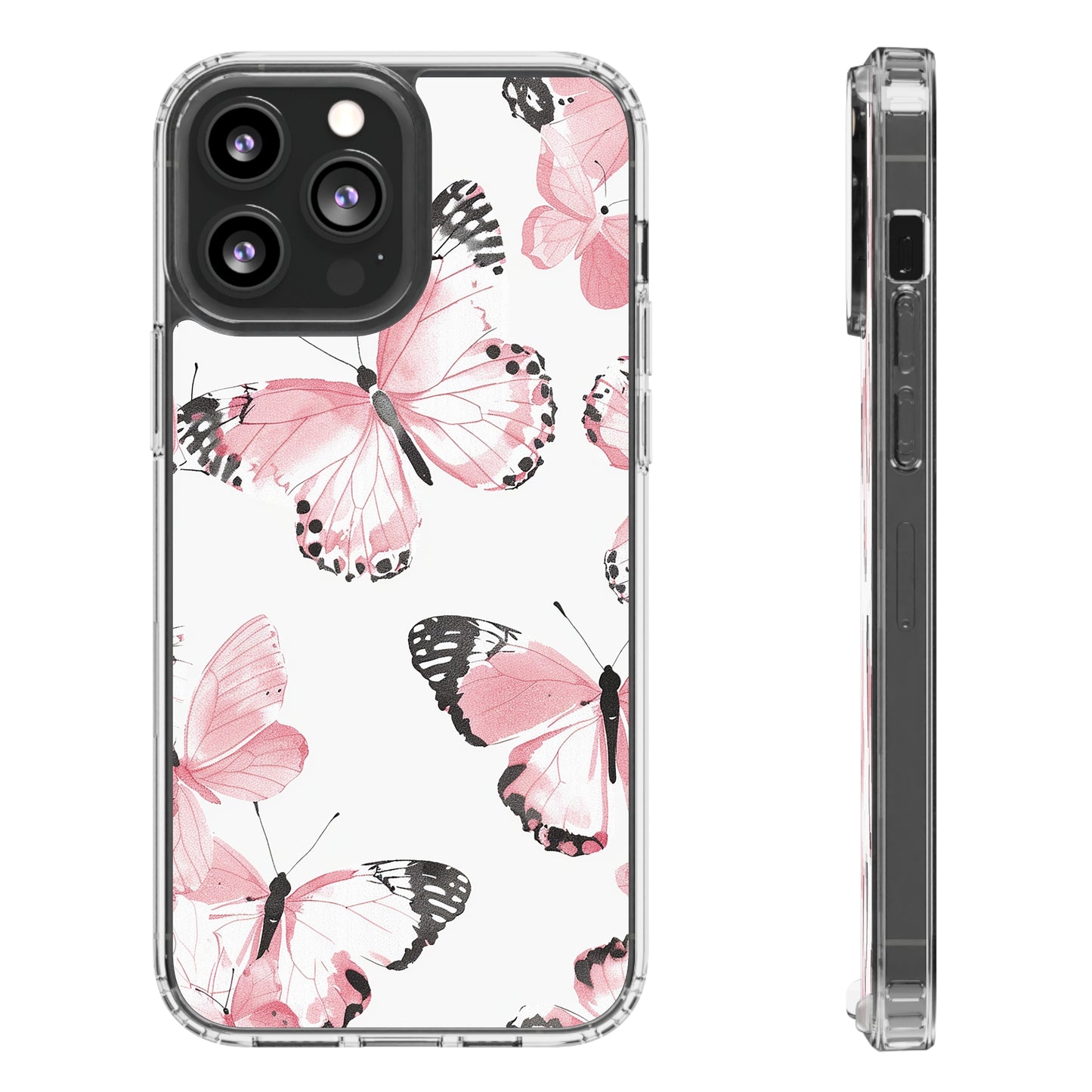 Clear Phone Cases Pink Butterfly