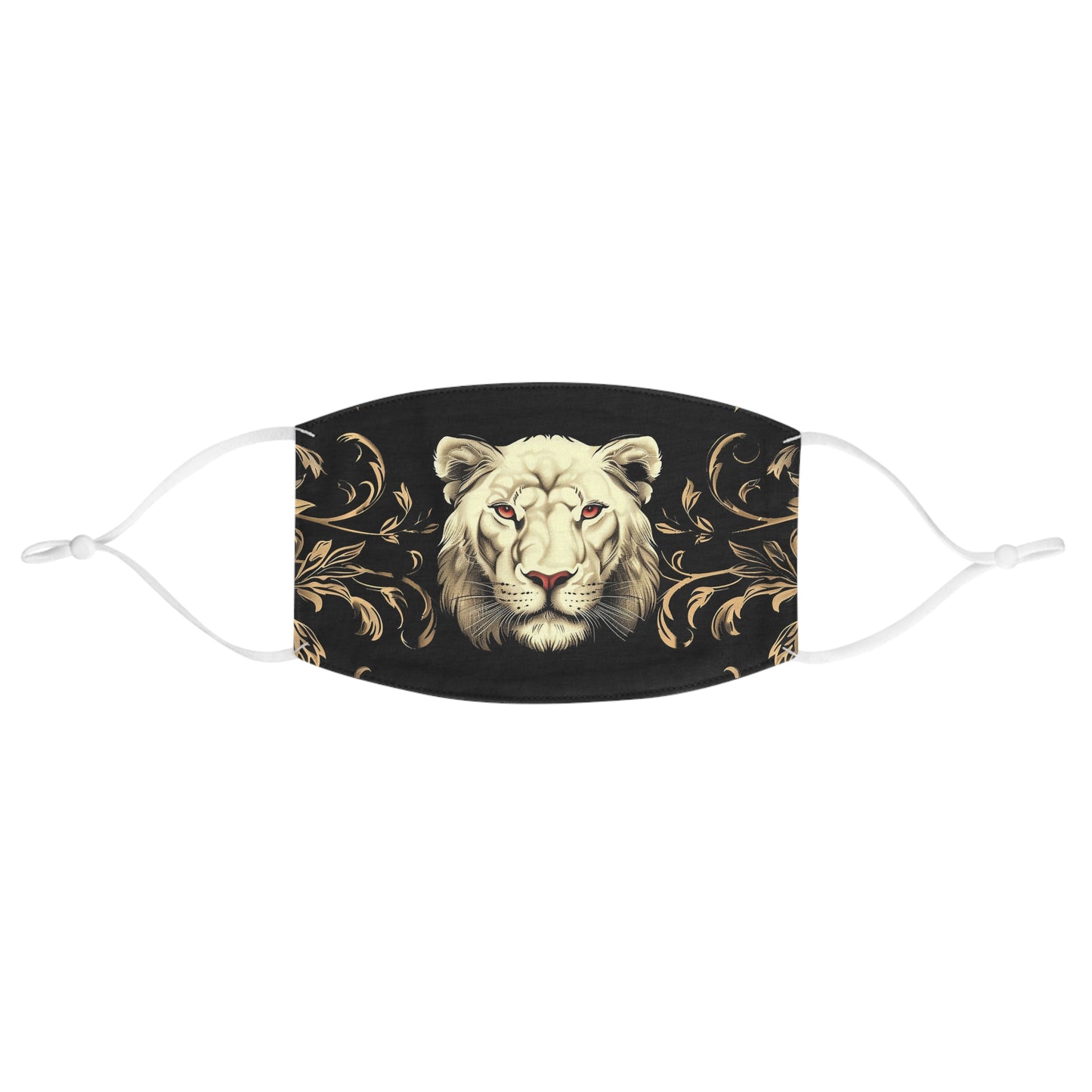 Fabric Face Mask White Lioness