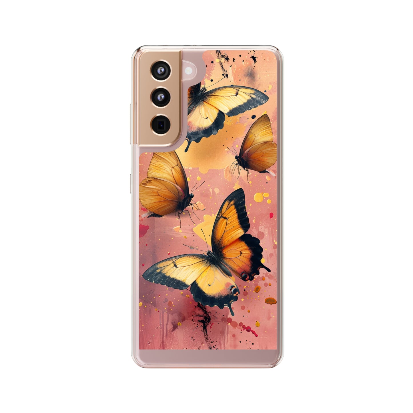 Clear Phone Cases Pink Butterflies