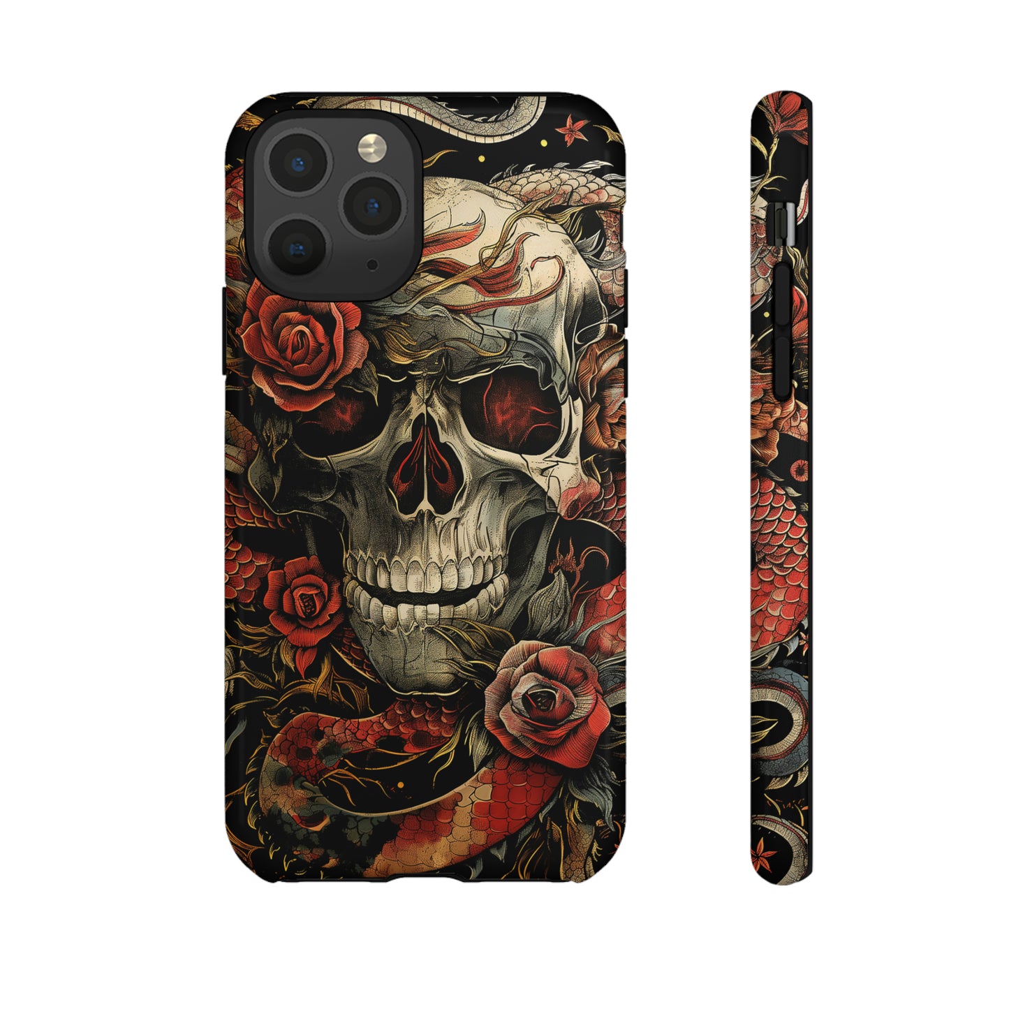 Tough Phone Case Skull and Rose 02