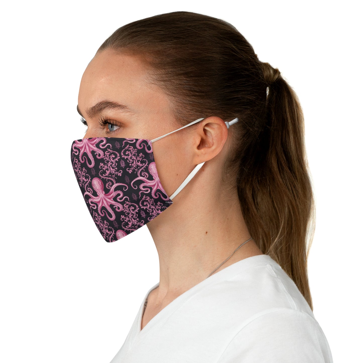 Fabric Face Mask Pink Octopus