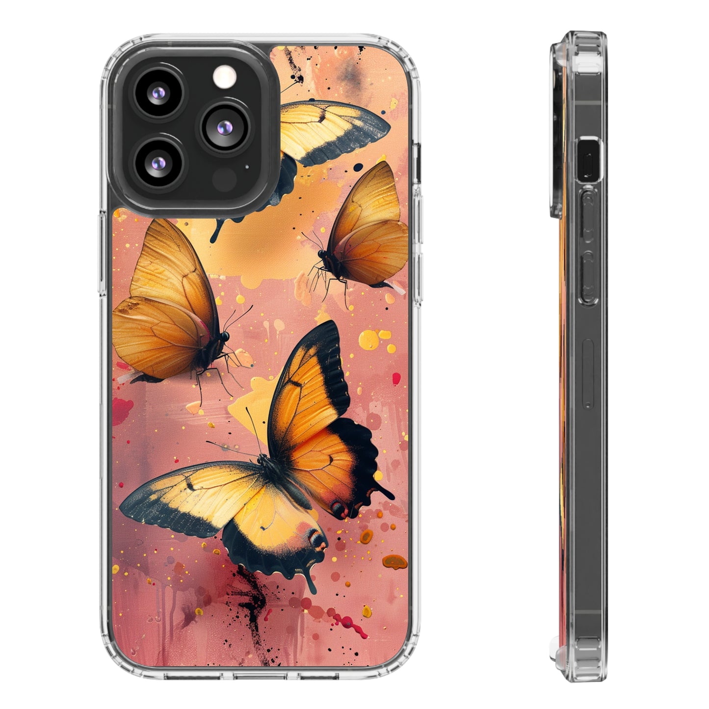 Clear Phone Cases Pink Butterflies