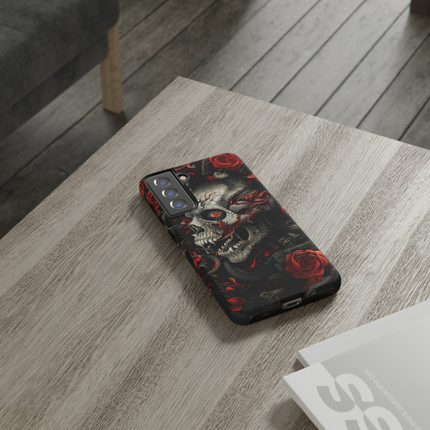 Tough Phone Case Skull and Rose 03