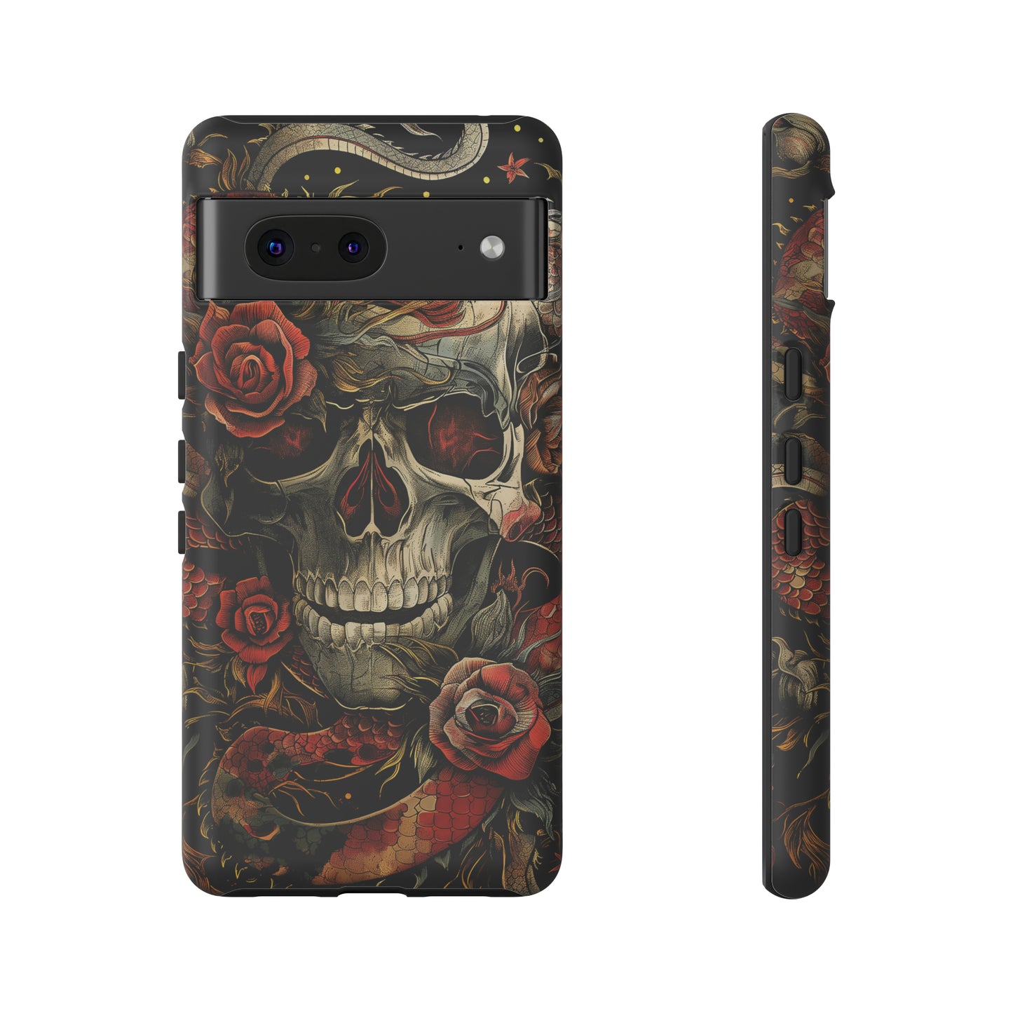 Tough Phone Case Skull and Rose 02