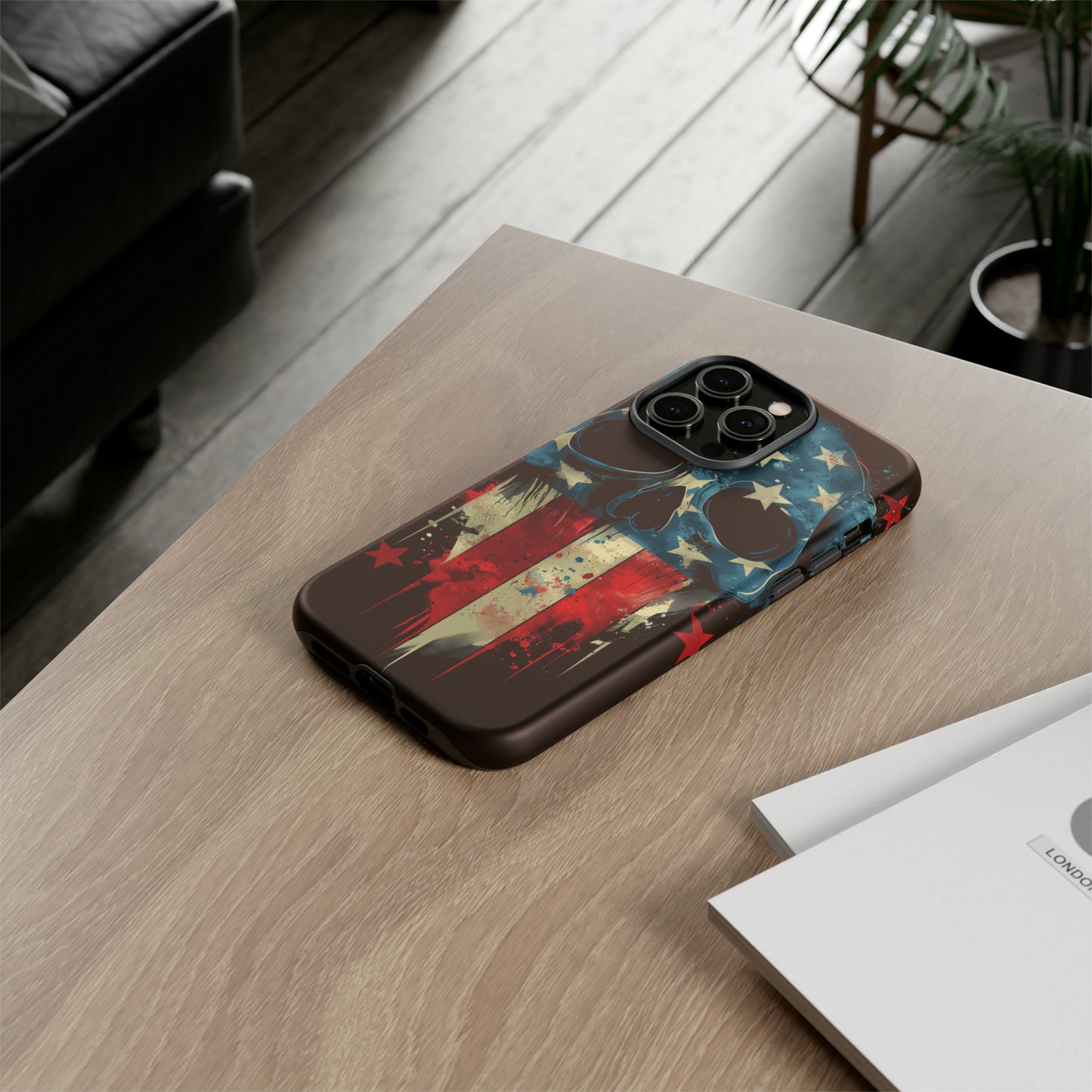Tough Phone Cases Skull and Flag