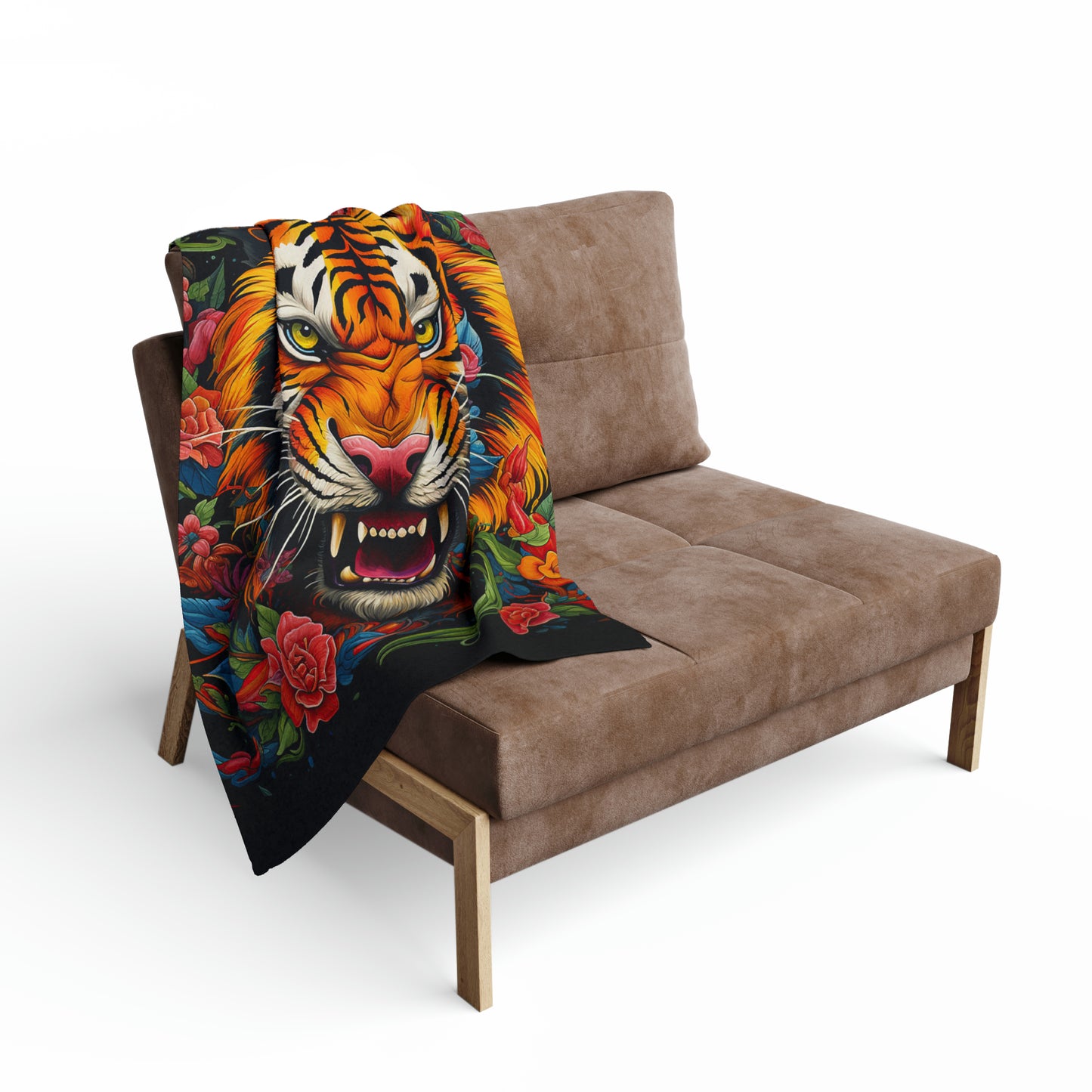 Arctic Fleece Blanket Graphic Graffiti Tiger