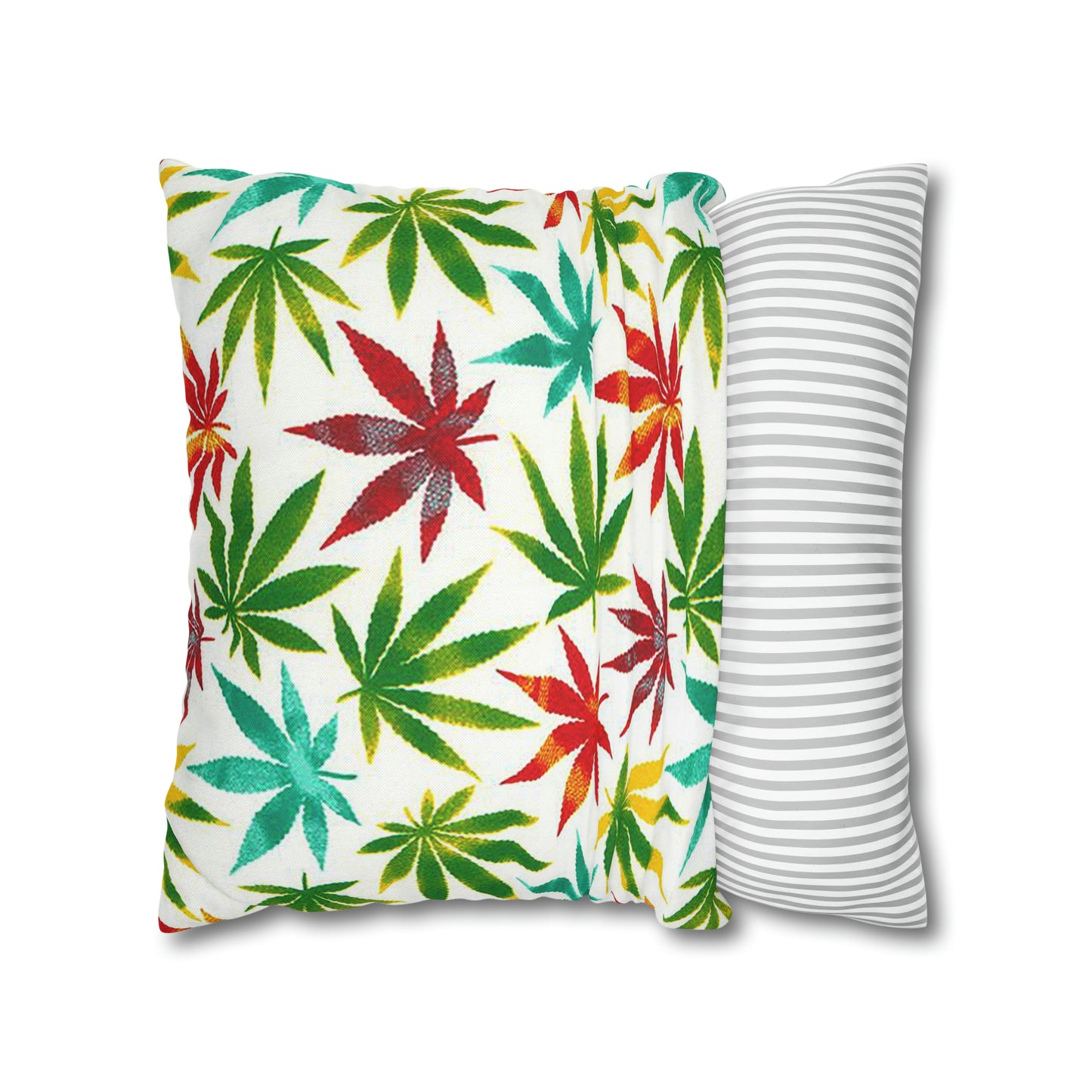 Spun Polyester Square Pillow Cannabis