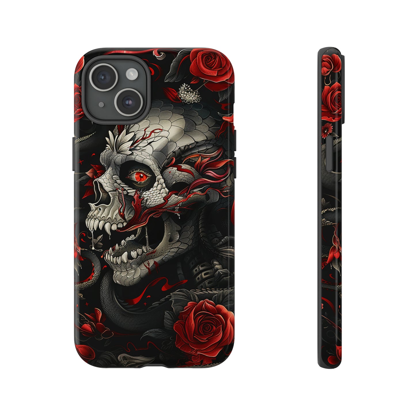 Tough Phone Case Skull and Rose 03