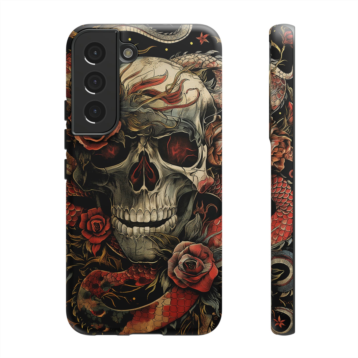 Tough Phone Case Skull and Rose 02