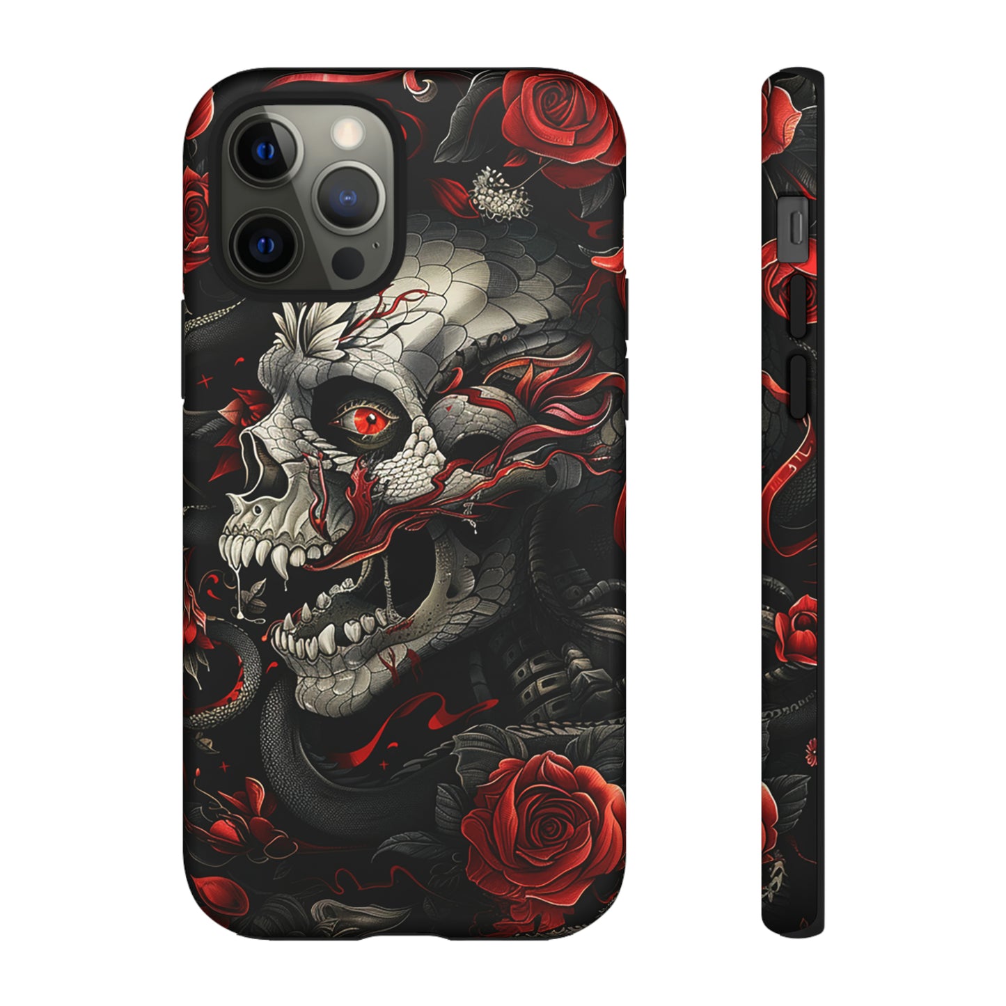 Tough Phone Case Skull and Rose 03