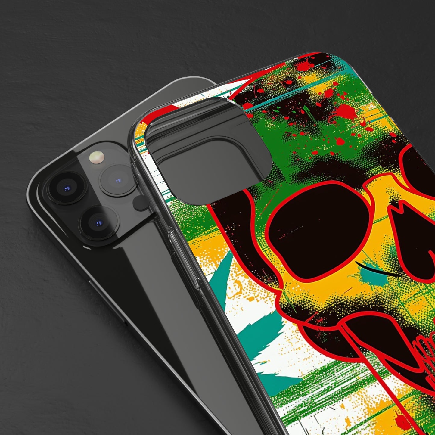 Clear Phone Cases Graphic Skull Cannabis